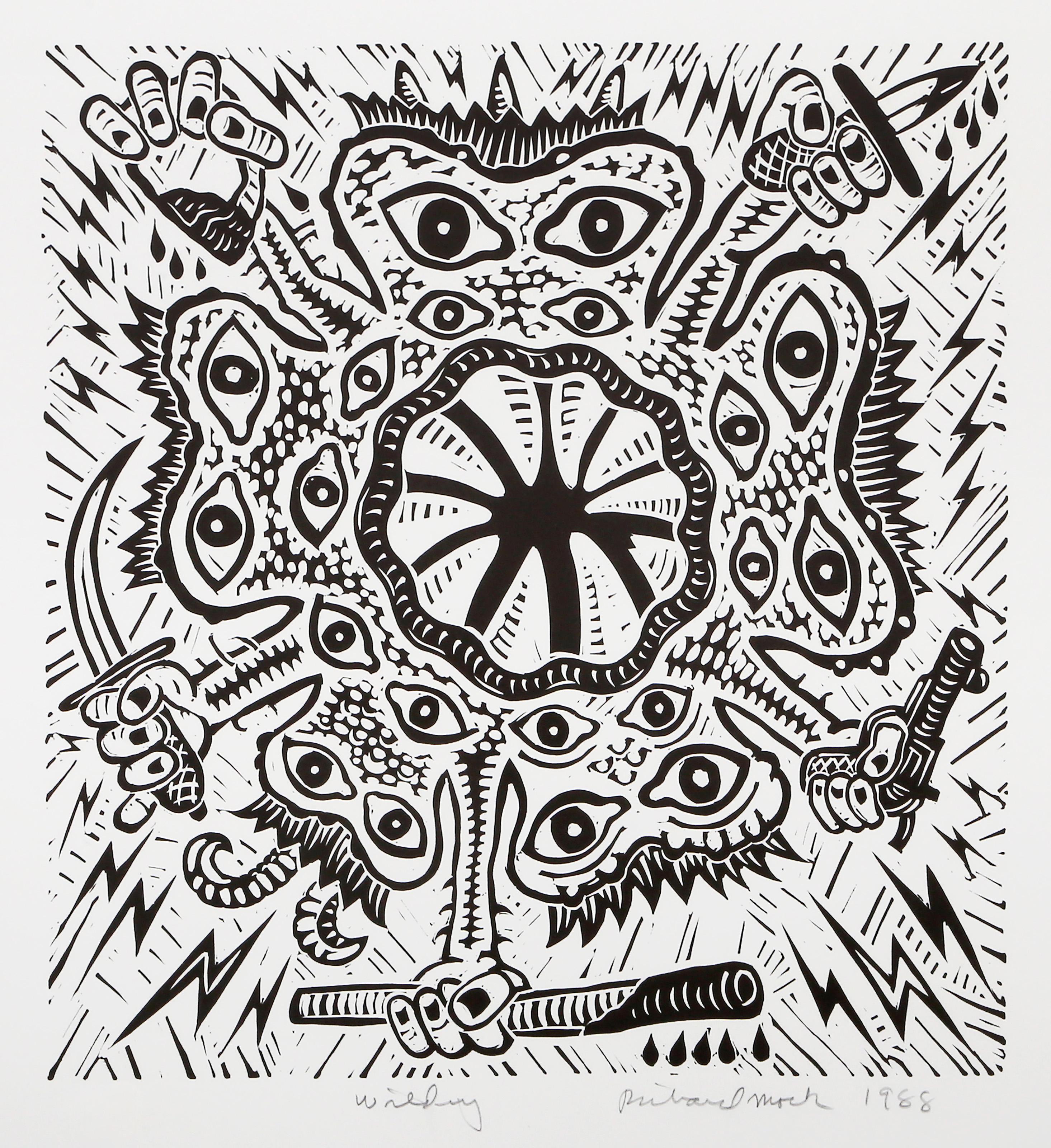 Wilding, Pop Art Linocut by Richard Mock