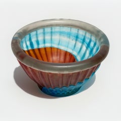 Blue and Orange Spiral Bowl