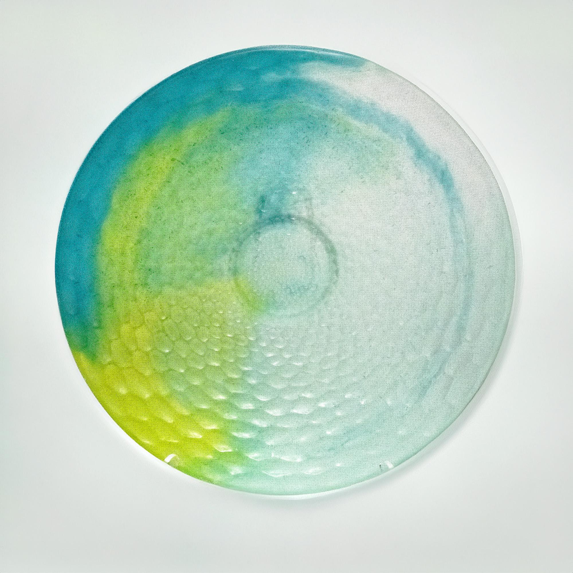 Richard Mole Abstract Sculpture - Green and Blue Platter