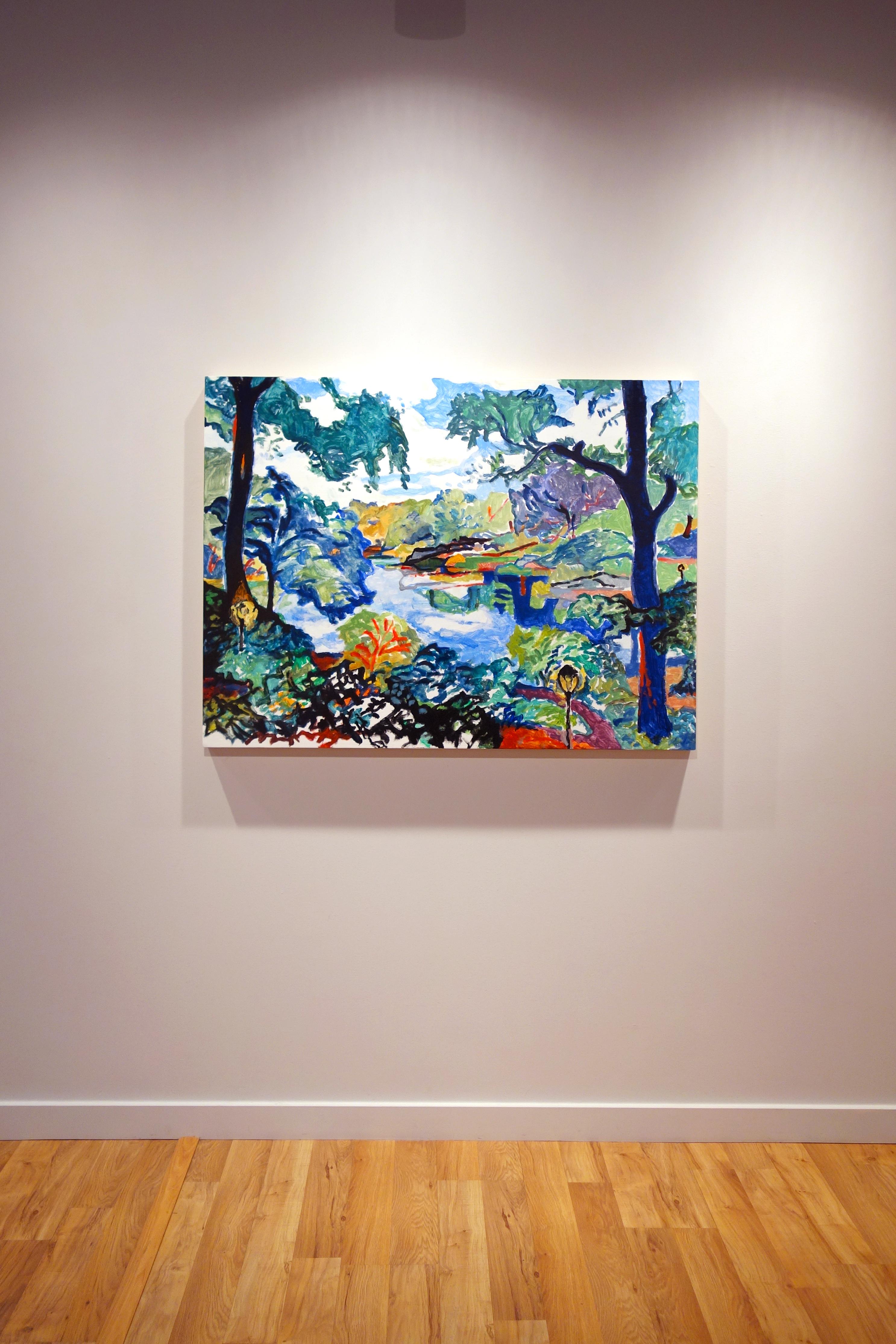 Lush, 2019, arcrylic on board, 36 x 48 in. - Painting by Richard Morhous