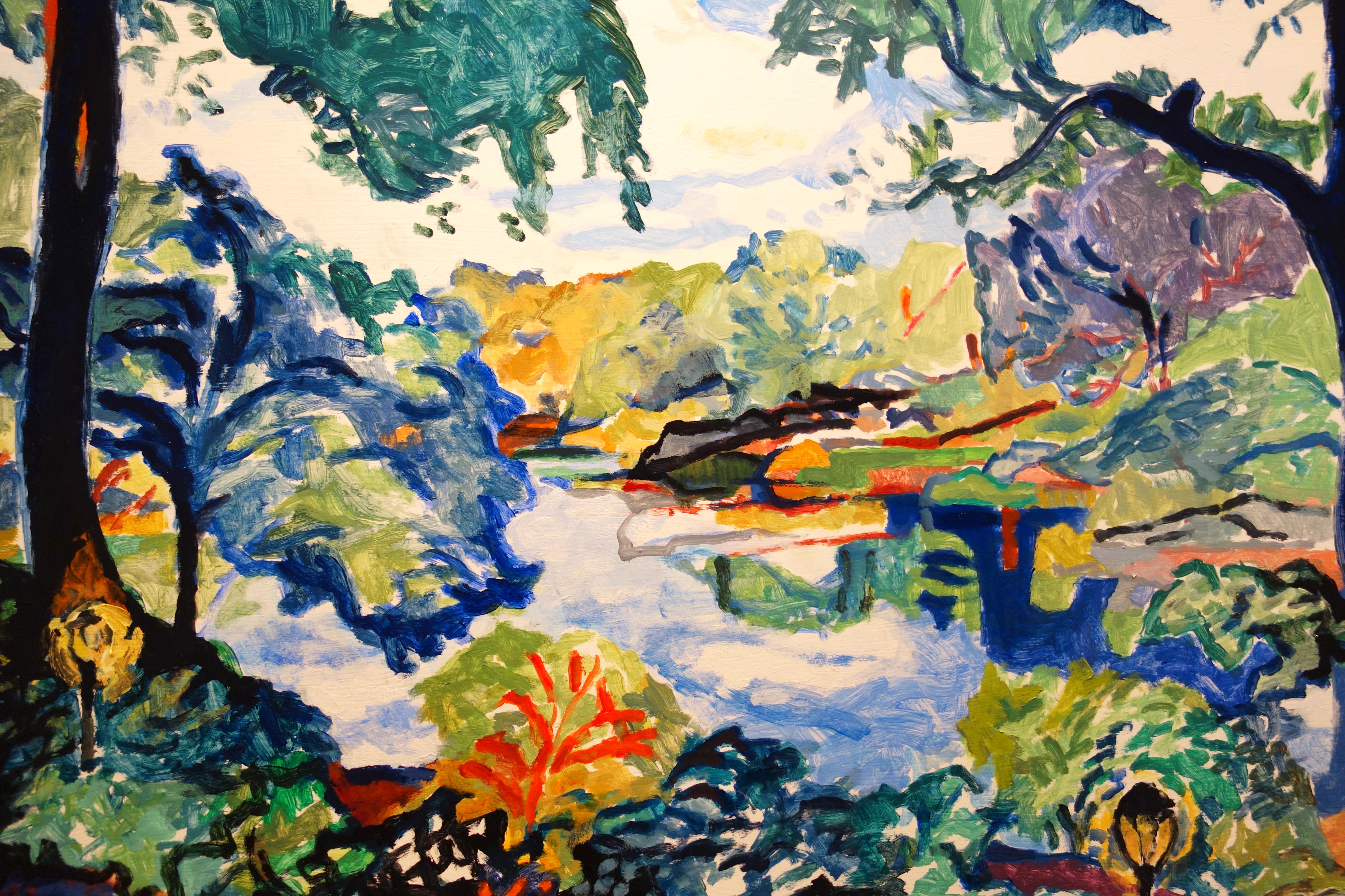Lush, 2019, arcrylic on board, 36 x 48 in. For Sale 1