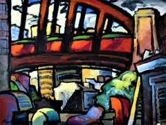 Grande peinture à l'acrylique colorée « Pan »