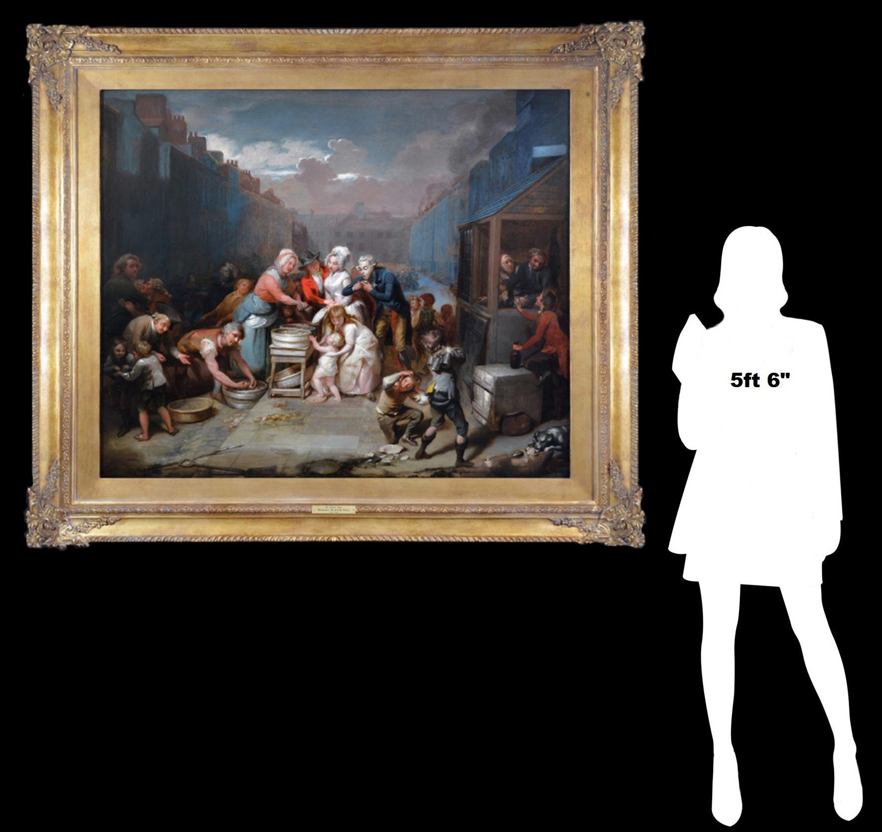 Importante óleo de la Real Academia del siglo XVIII sobre un festival londinense georgiano - Painting de Richard Morton Paye