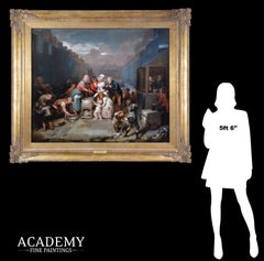 Important Large 18th Century Royal Academy Oil Painting Georgian London Festival