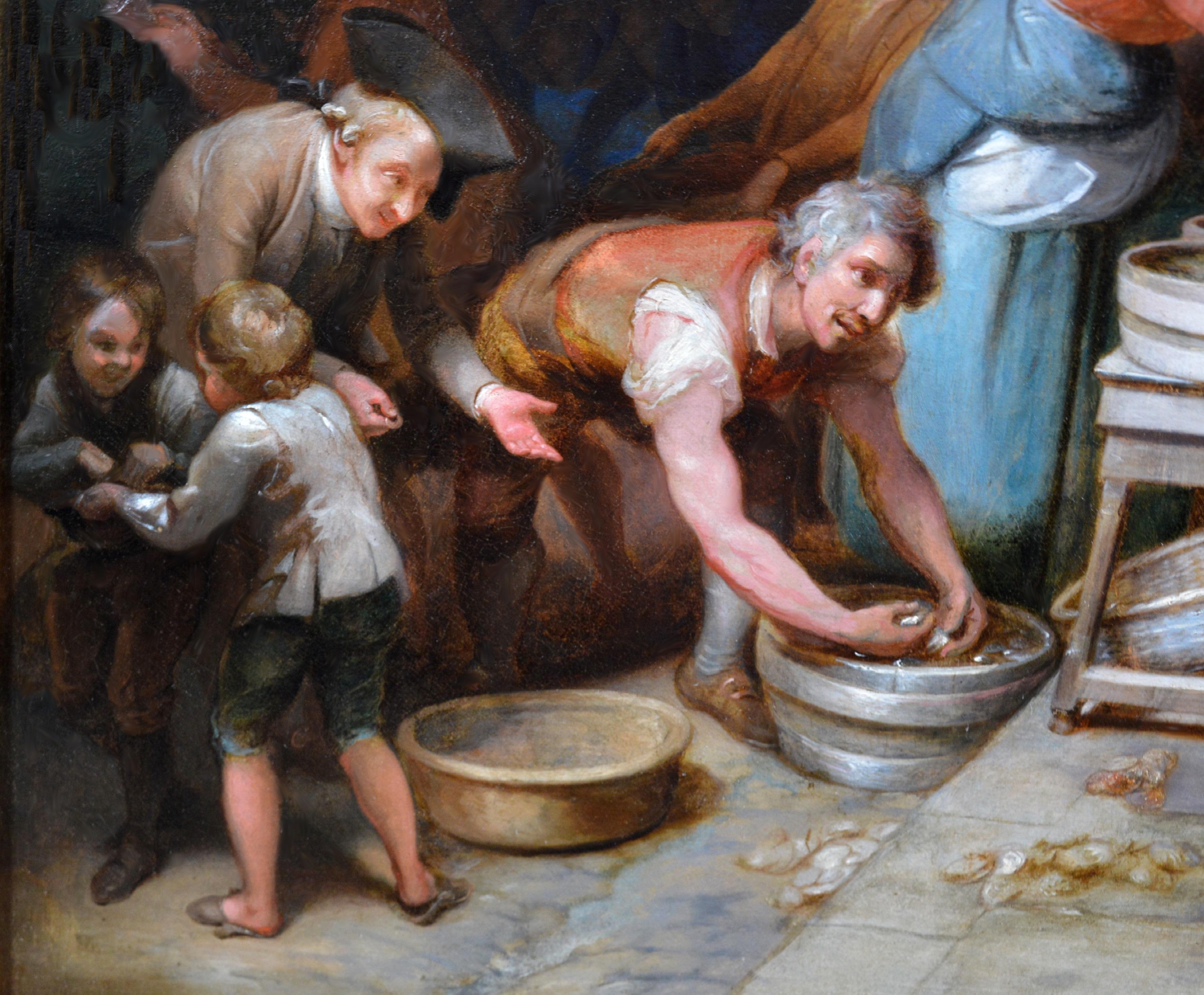 Dipinto a olio della Royal Academy del XVIII secolo, molto grande, raffigurante un festival della Londra georgiana 1