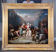 Very Large 18th Century Royal Academy Oil Painting of Georgian London Festival