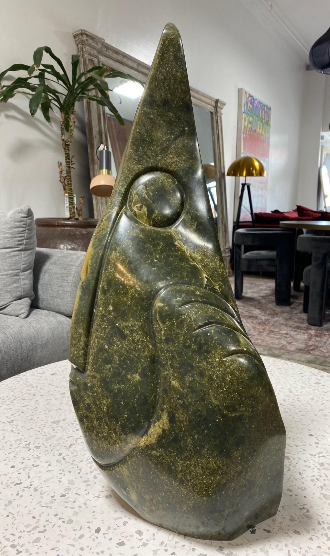 20th Century Richard Mteki Signed African Zimbabwean Shona Figurative Stone Sculpture