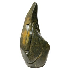 Vintage Richard Mteki Signed African Zimbabwean Shona Figurative Stone Sculpture