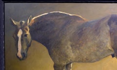 Richard Murray (1948-2024) Artiste de l'Utah, peinture à l'huile d'un cheval de trait belge