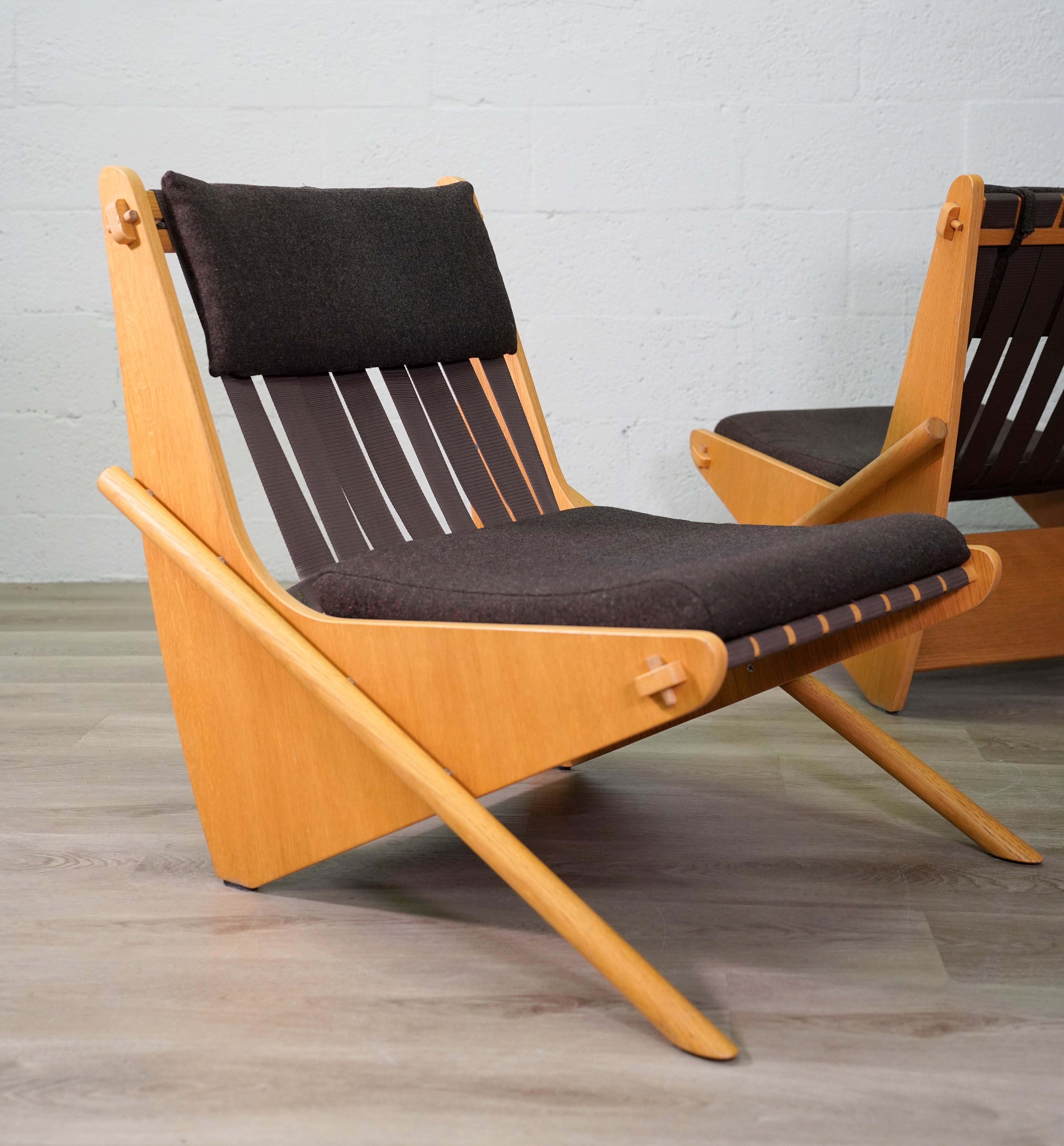 Sedie Boomerang di Oak di Richard Neutra - coppia in vendita 3