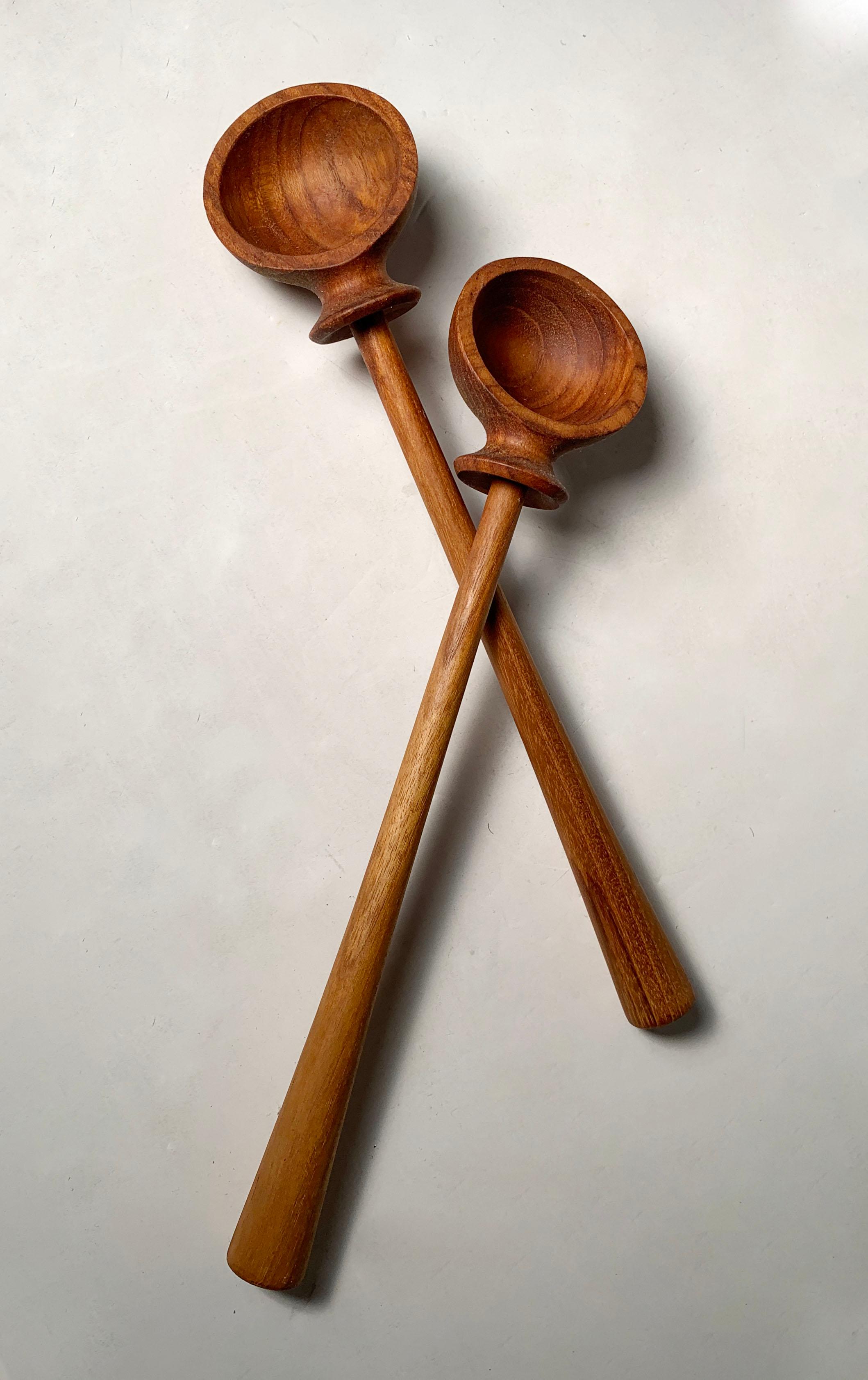 Teak Richard Nissen Danish Modern Salad Bowl with Utensils