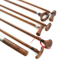 Richard Nissen Unique Set of Six Walking Sticks, Stand and Bootjack with Scraper