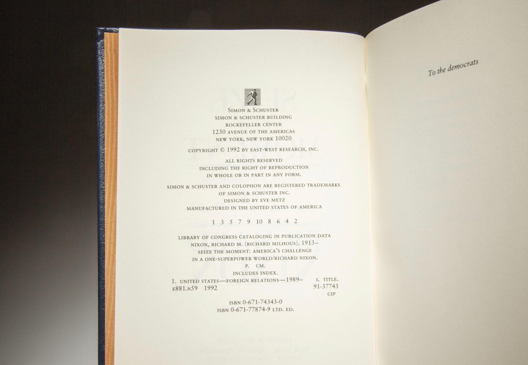 Américain Livre relié en cuir à édition limitée 