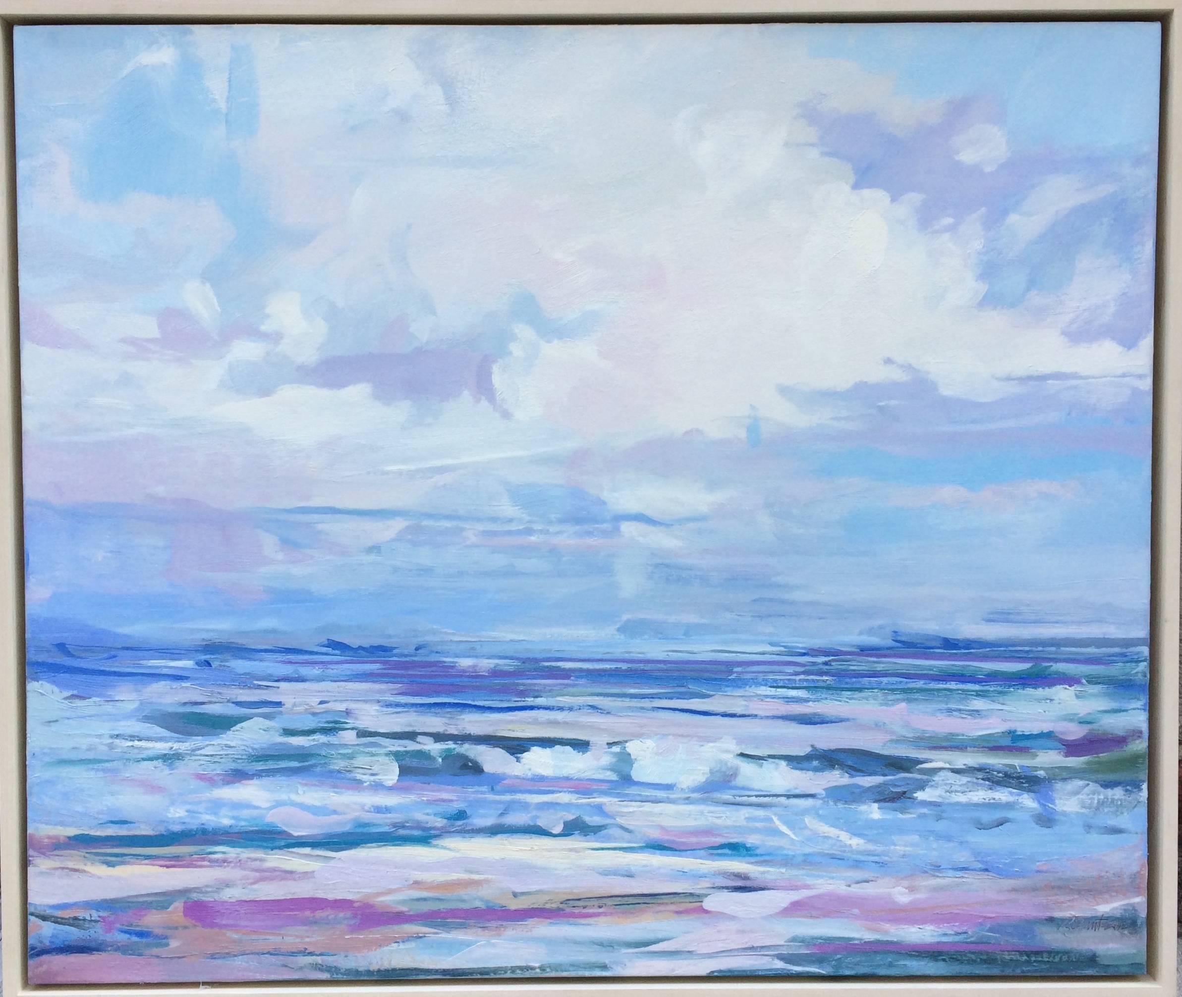 Surf mattutino, con cornice - Painting di Richard Orient