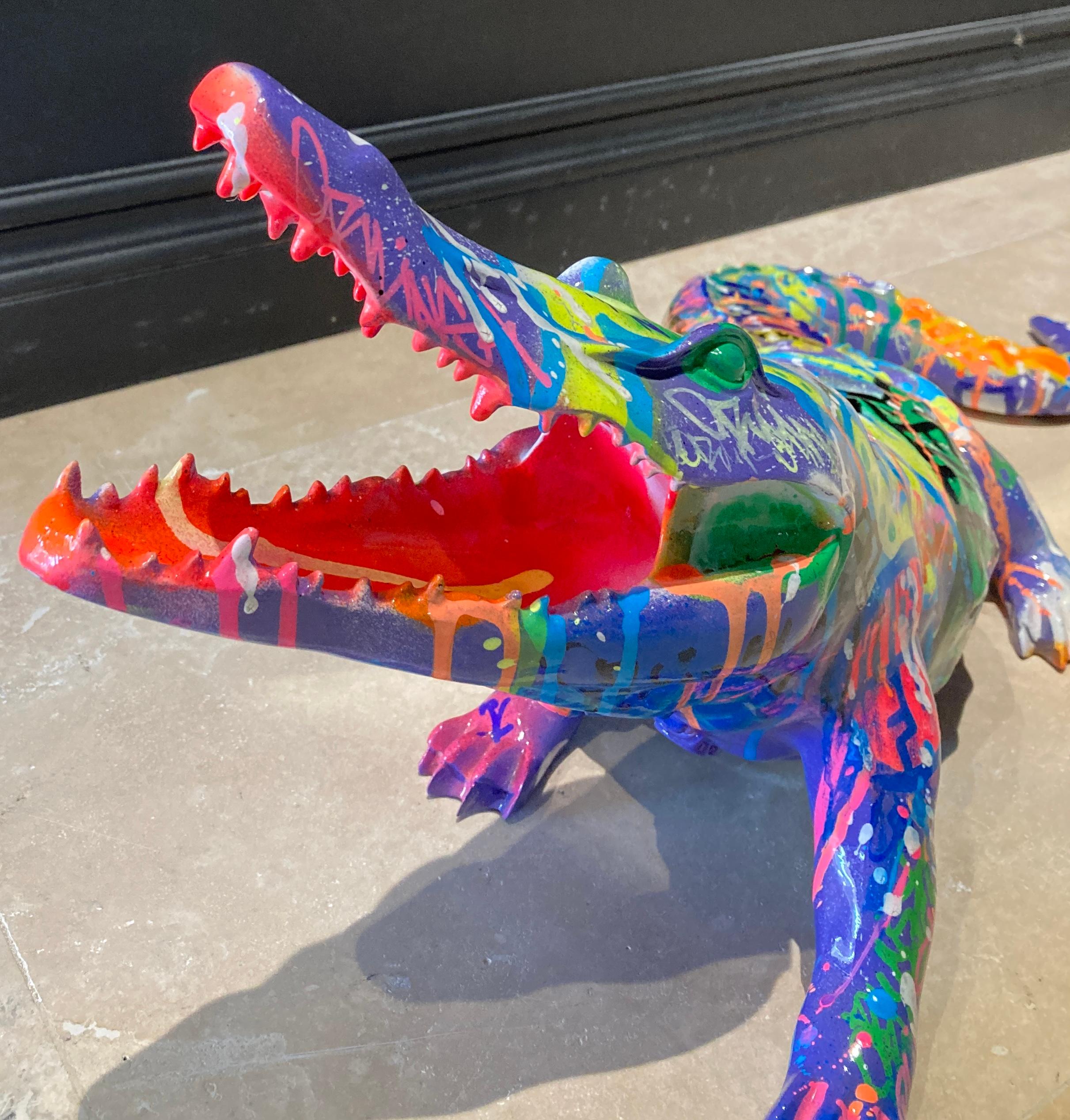 Krokodil Tagged - 70 cm 1/1 (Pop-Art), Sculpture, von Richard Orlinksi