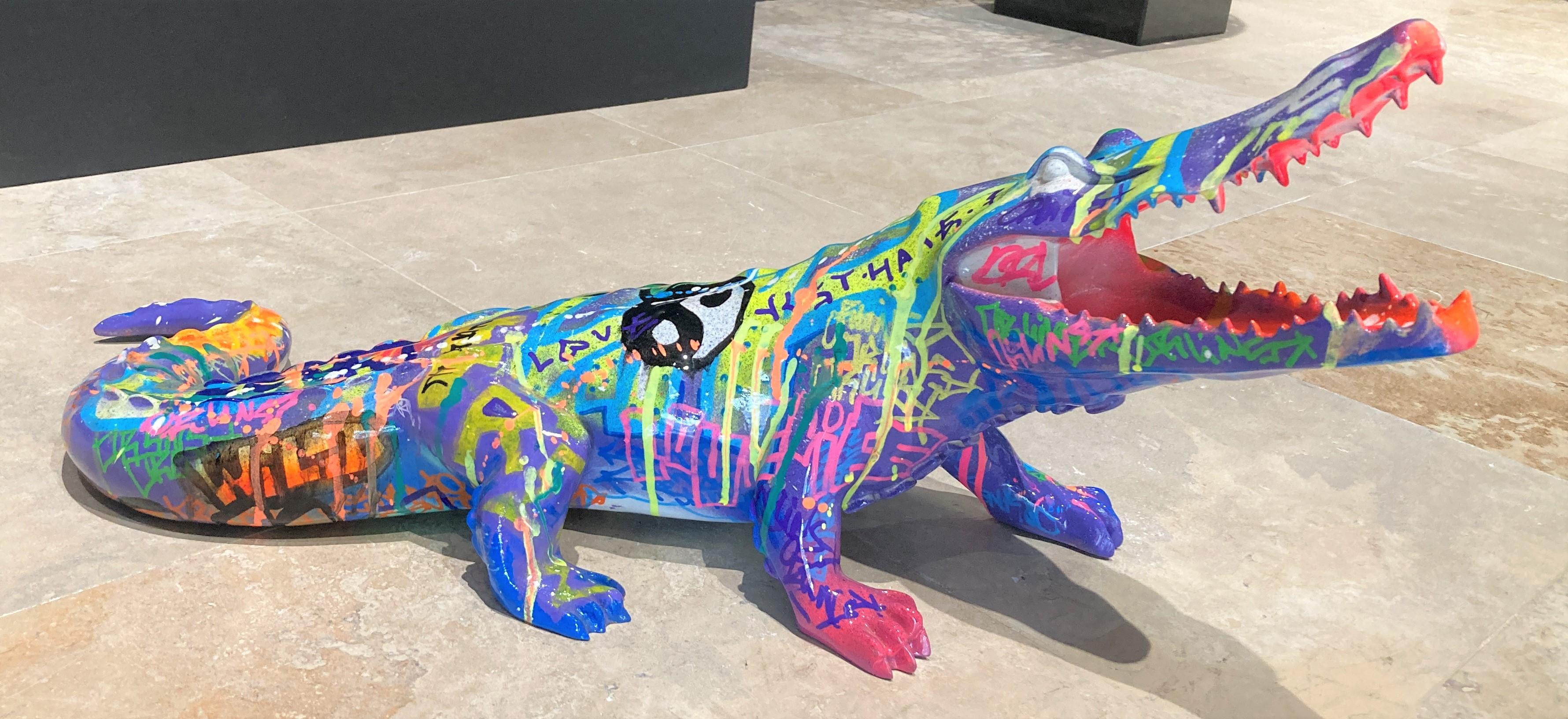 Richard Orlinksi Figurative Sculpture – Krokodil Tagged - 70 cm 1/1