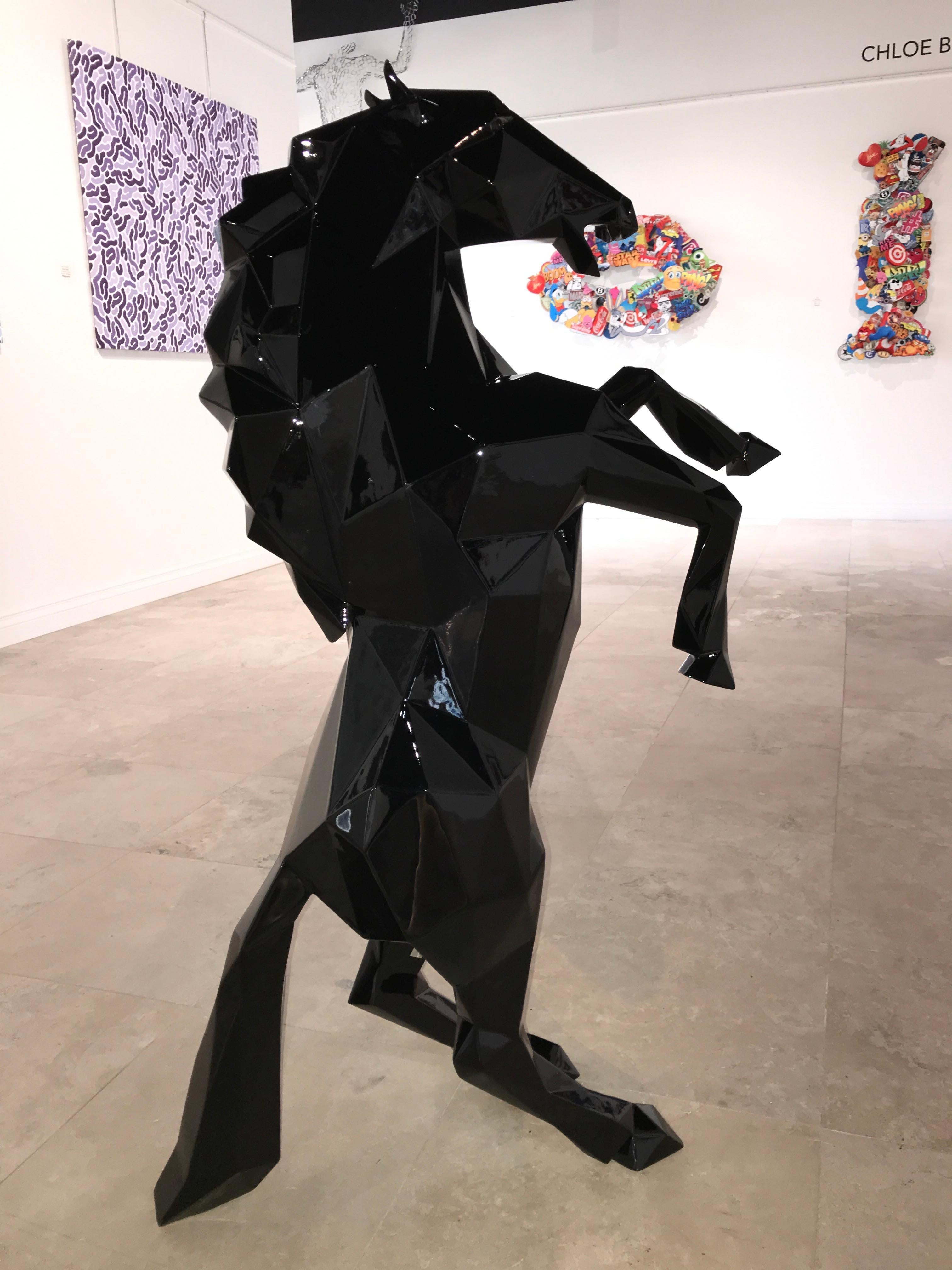 Cheval - 110 cm Noir Brillant 8/8 - Contemporary Sculpture by Richard Orlinksi