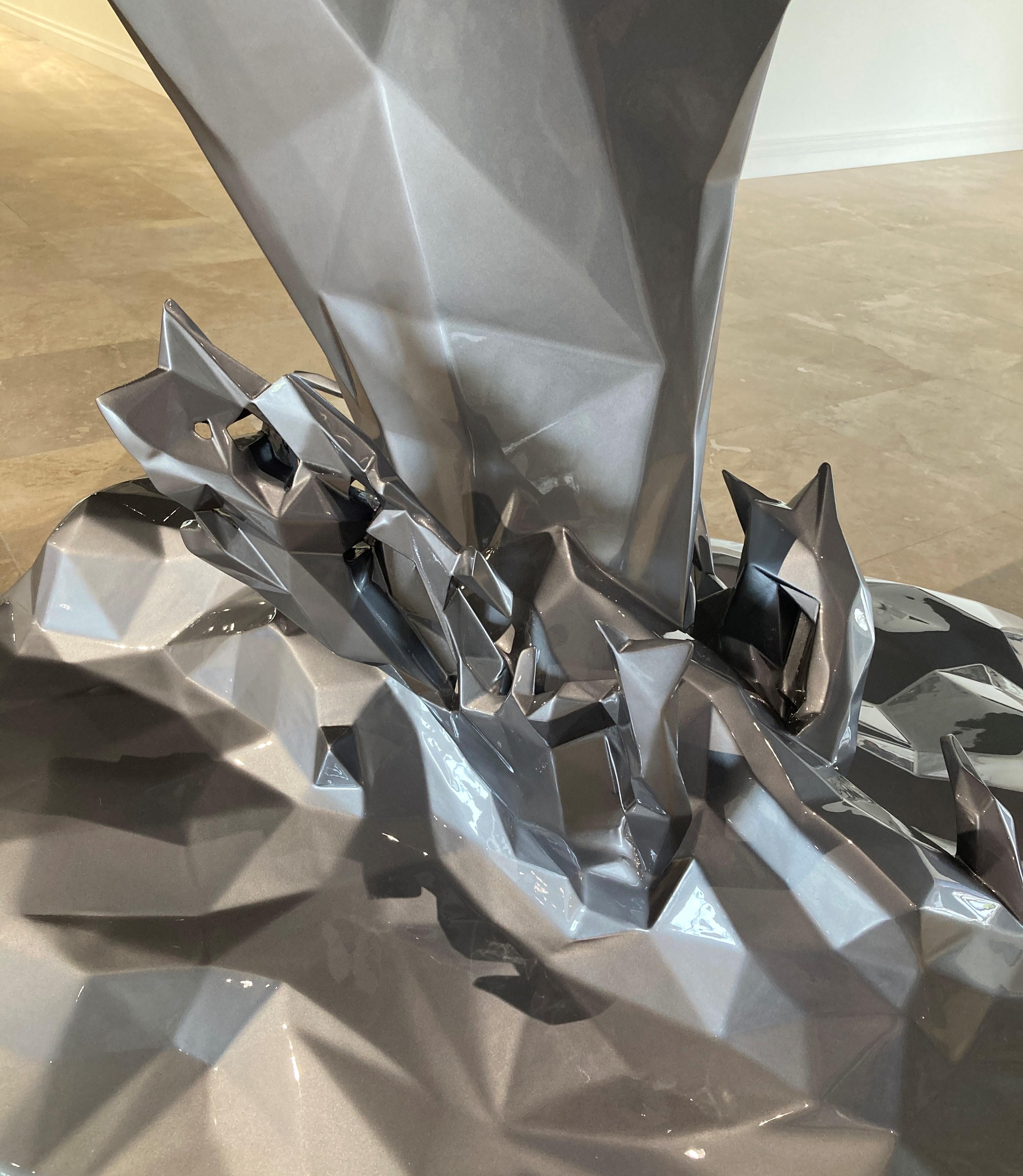 Shark - 180 cm Gris Métal 8/8 - Contemporain Sculpture par Richard Orlinksi