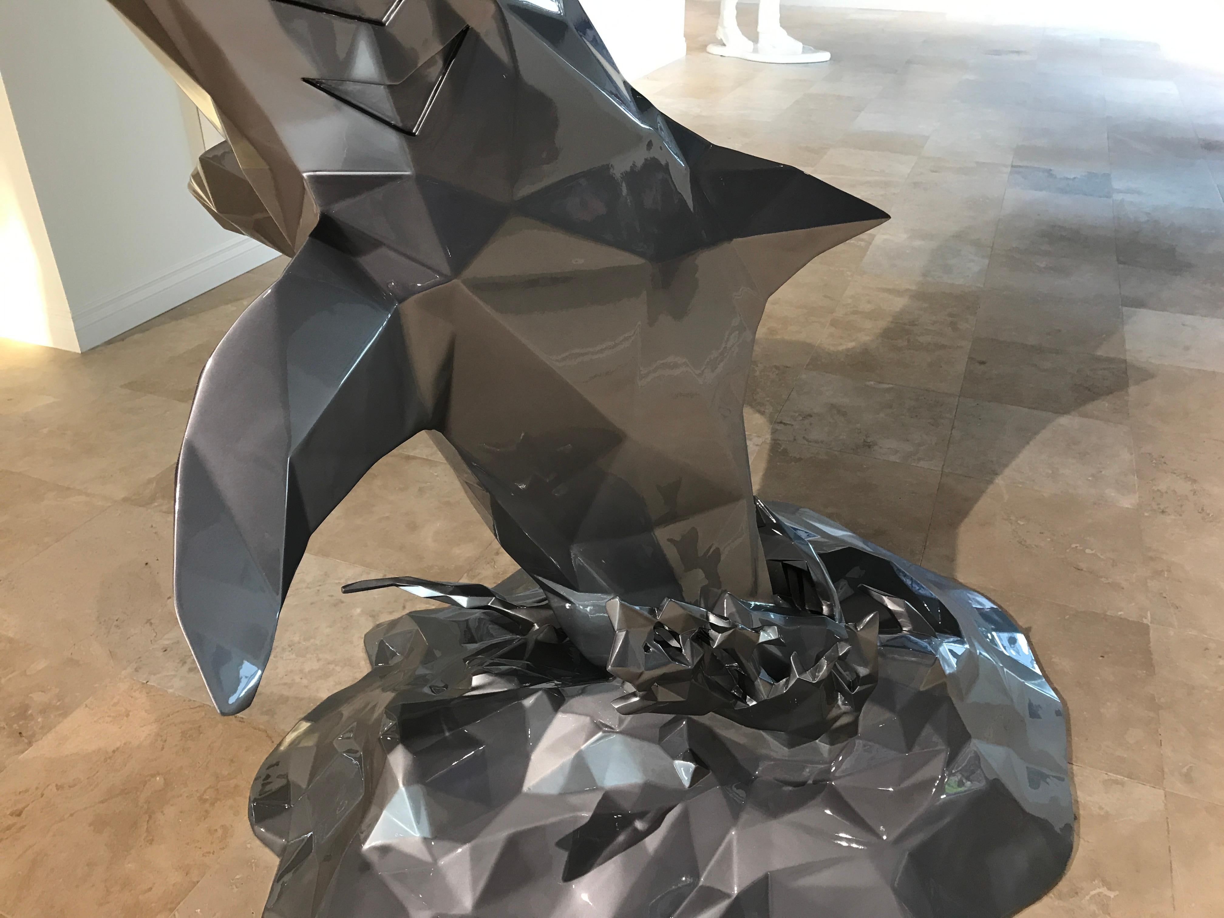 Resin sculpture, this work is numbered 8 of 8.
Dimensions: 70.8 x 55.5 x 47 in. / 180 x 141 x 119 cm
Sculpture can go indoors or outdoors.

Biography:
Richard Orlinski is a French artist born in Paris (France) in 1966. 
Sculptor since 2004, his