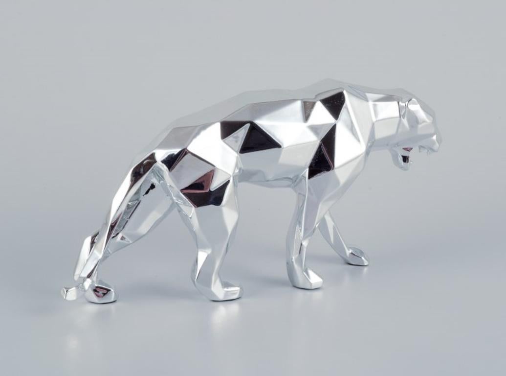 French Richard Orlinski for Neamedia Icons, Panther made of polished aluminum.  For Sale