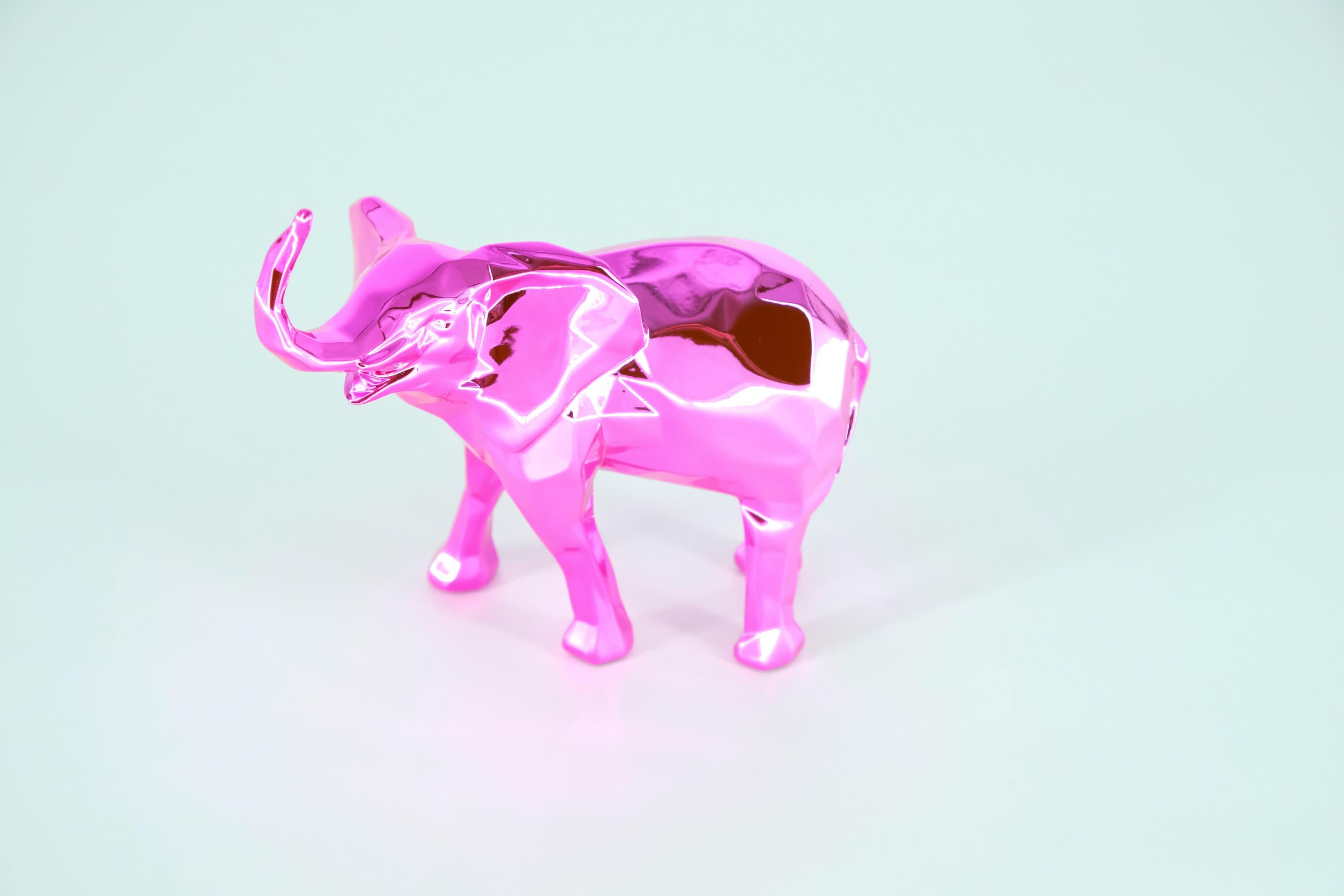 Elephant Spirit  (Pink Edition) - Sculpture in original box with artist coa For Sale 1