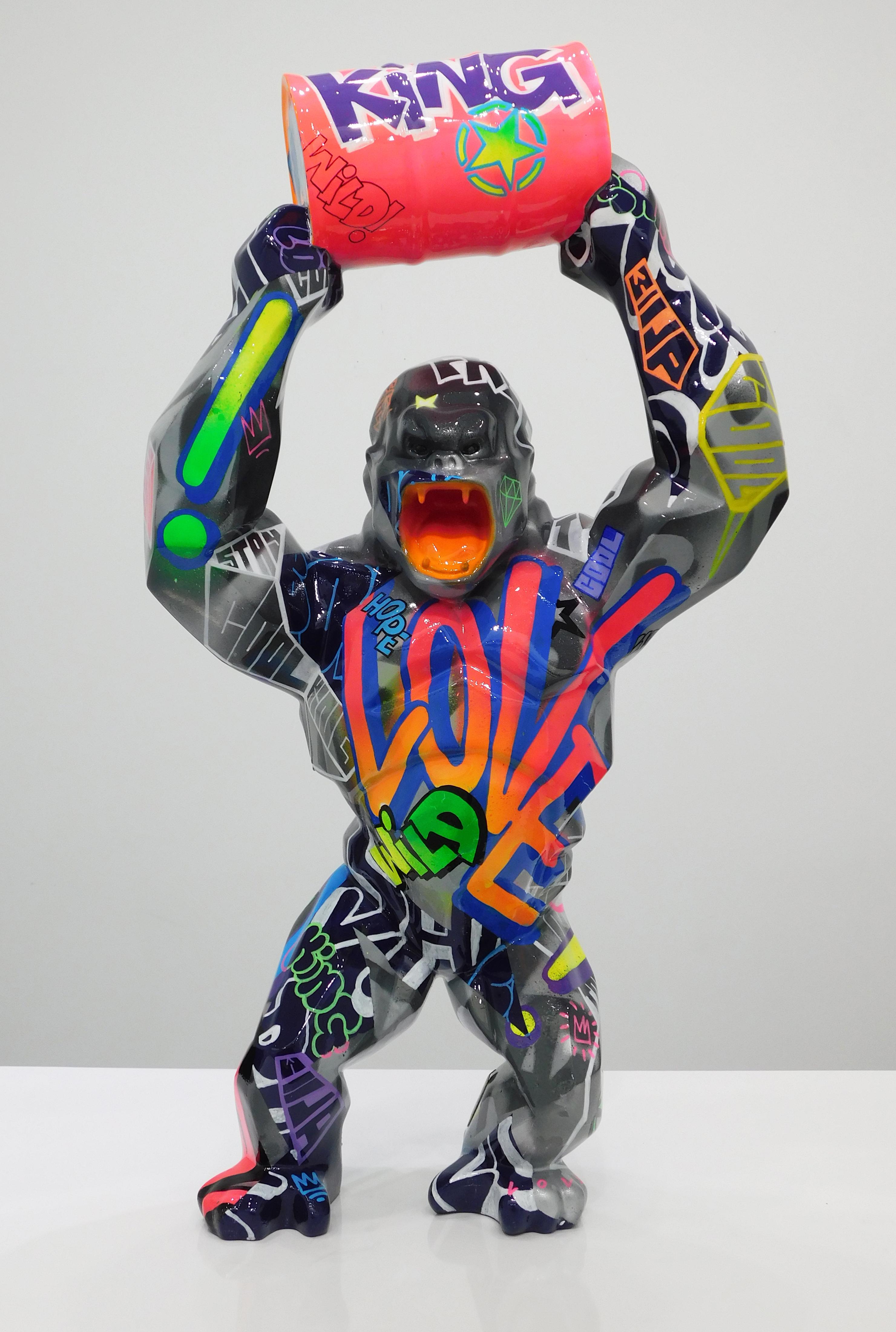 Richard Orlinski Figurative Sculpture - Kong Barrel - Tagged 