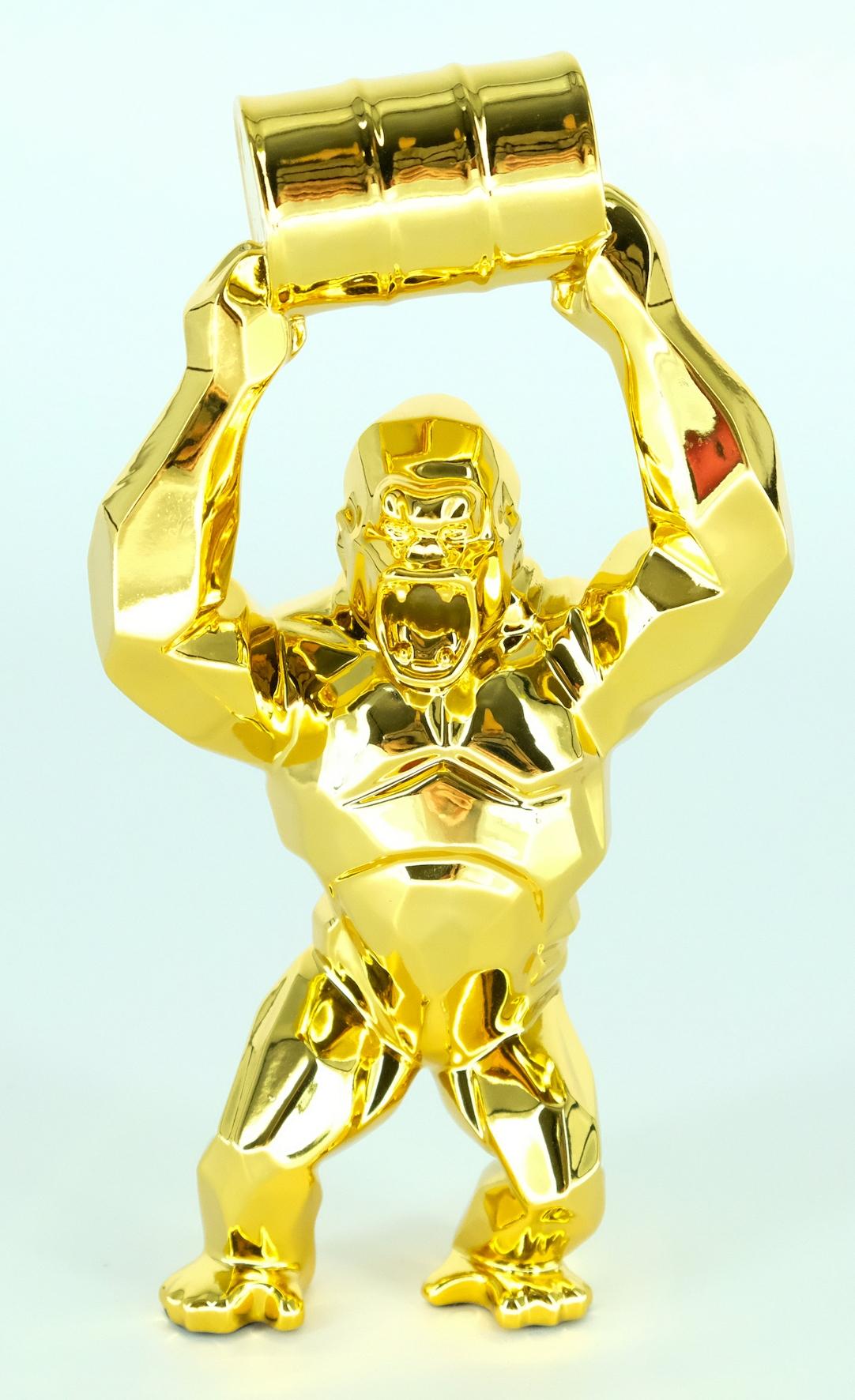 Kong Oil Spirit (Edición de oro) - Escultura en caja original con coa del artista - Sculpture Moderno de Richard Orlinski
