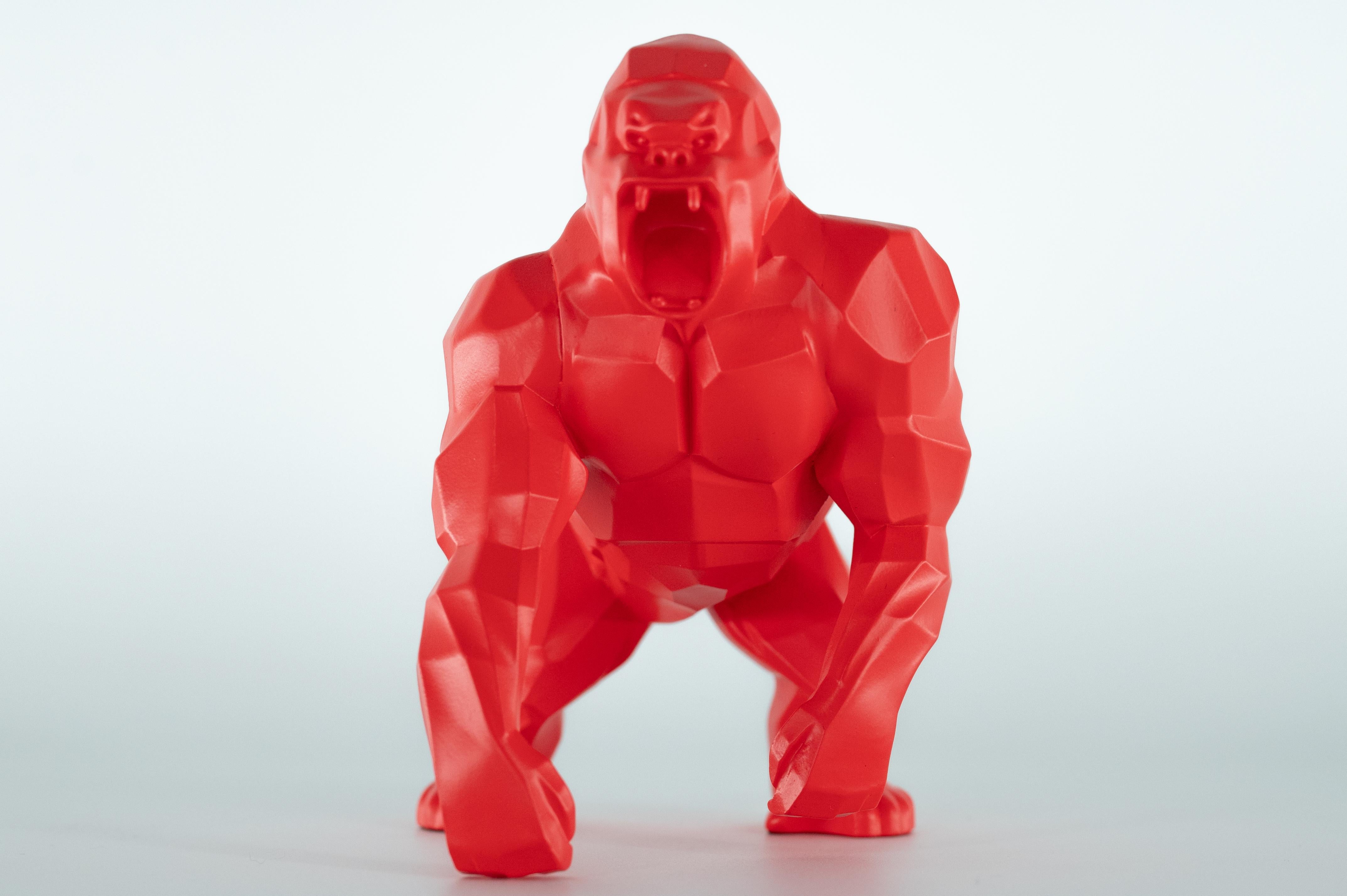 Richard Orlinski Figurative Sculpture - Kong Origin (Red Mat Edition) - Sculpture in original box with artist coa