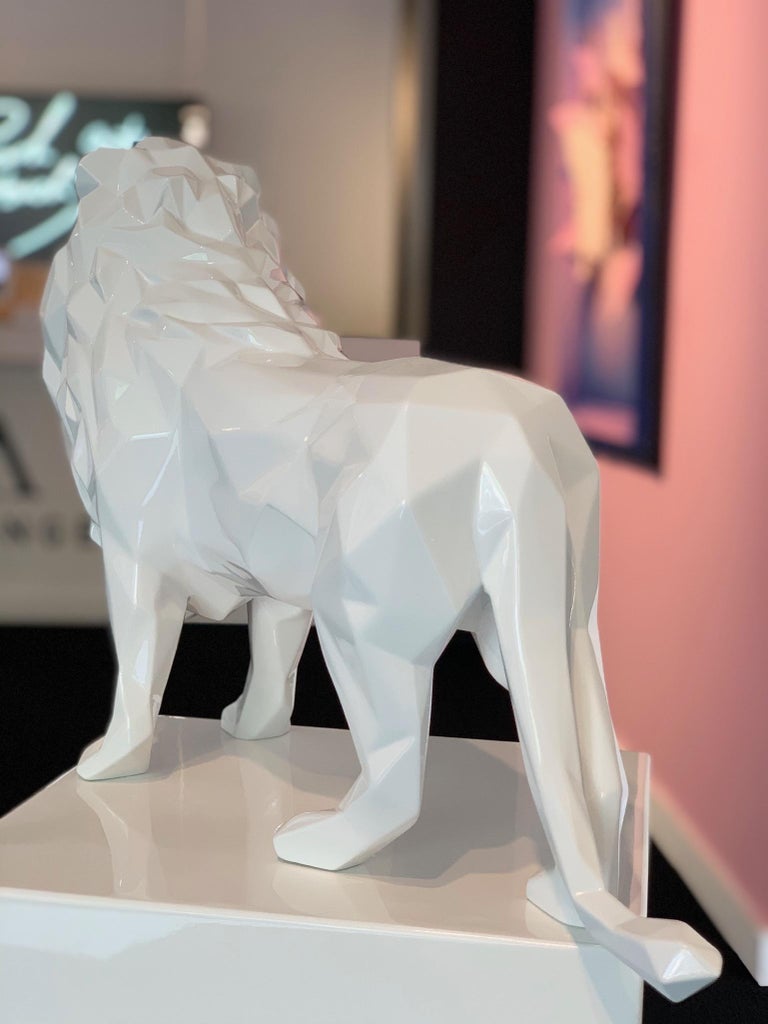 Richard Orlinski - Lion, Shiny White For Sale at 1stdibs