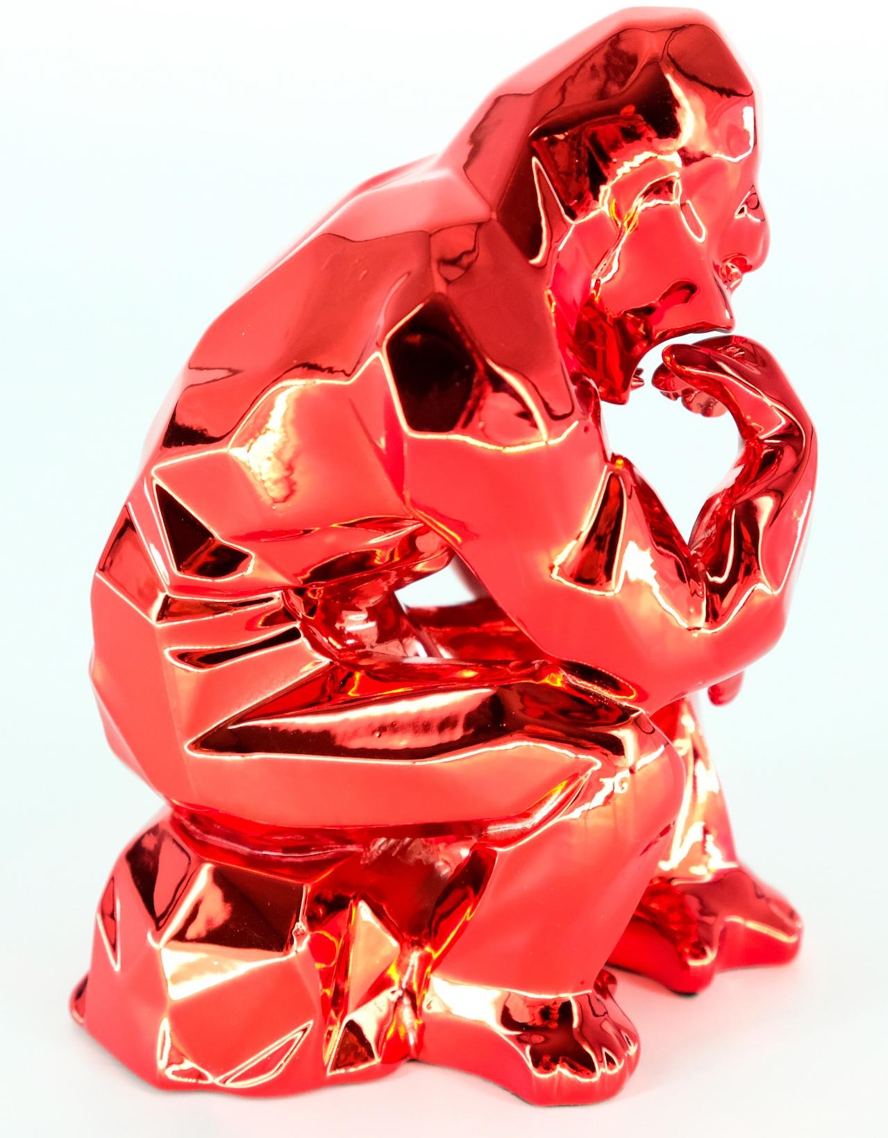 Thinker Spirit (édition rouge) - Sculpture dans sa boîte d'origine avec certificat d'artiste en vente 4