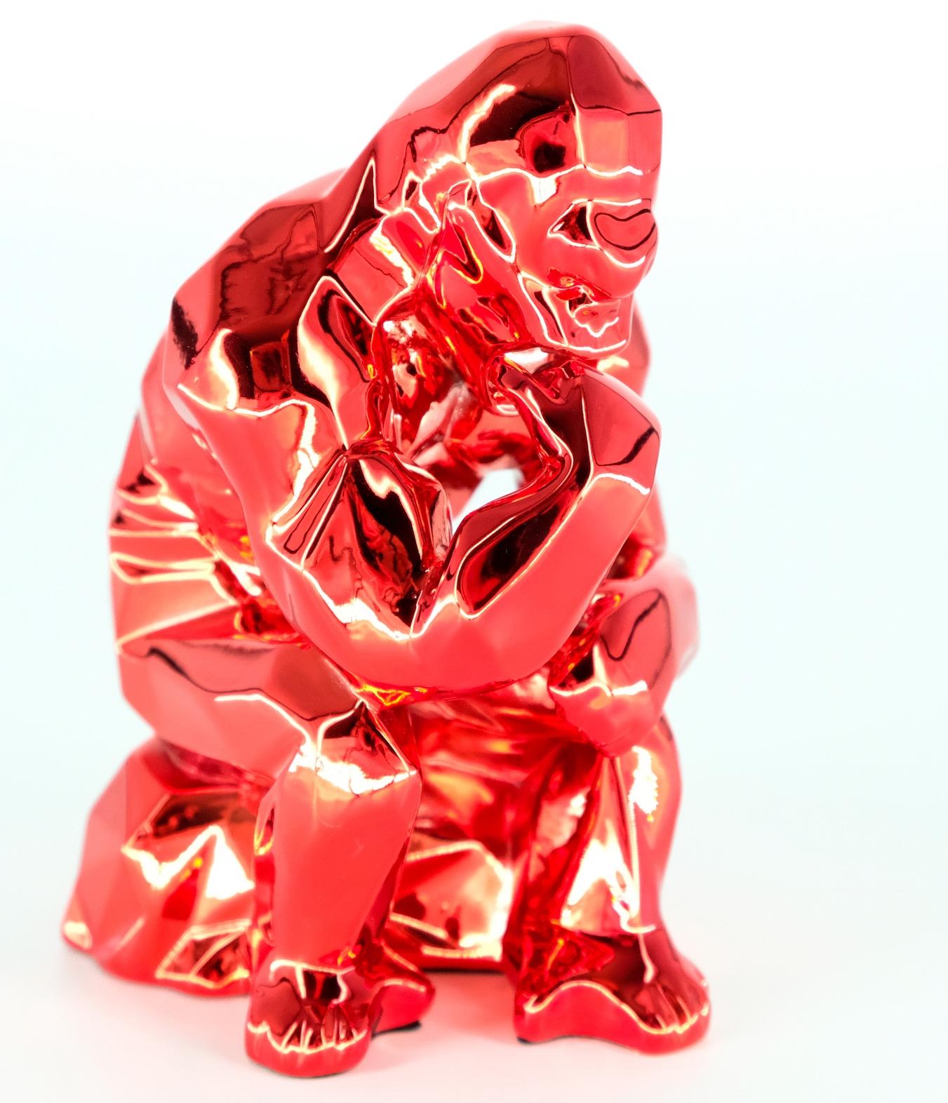 Thinker Spirit (édition rouge) - Sculpture dans sa boîte d'origine avec certificat d'artiste en vente 5