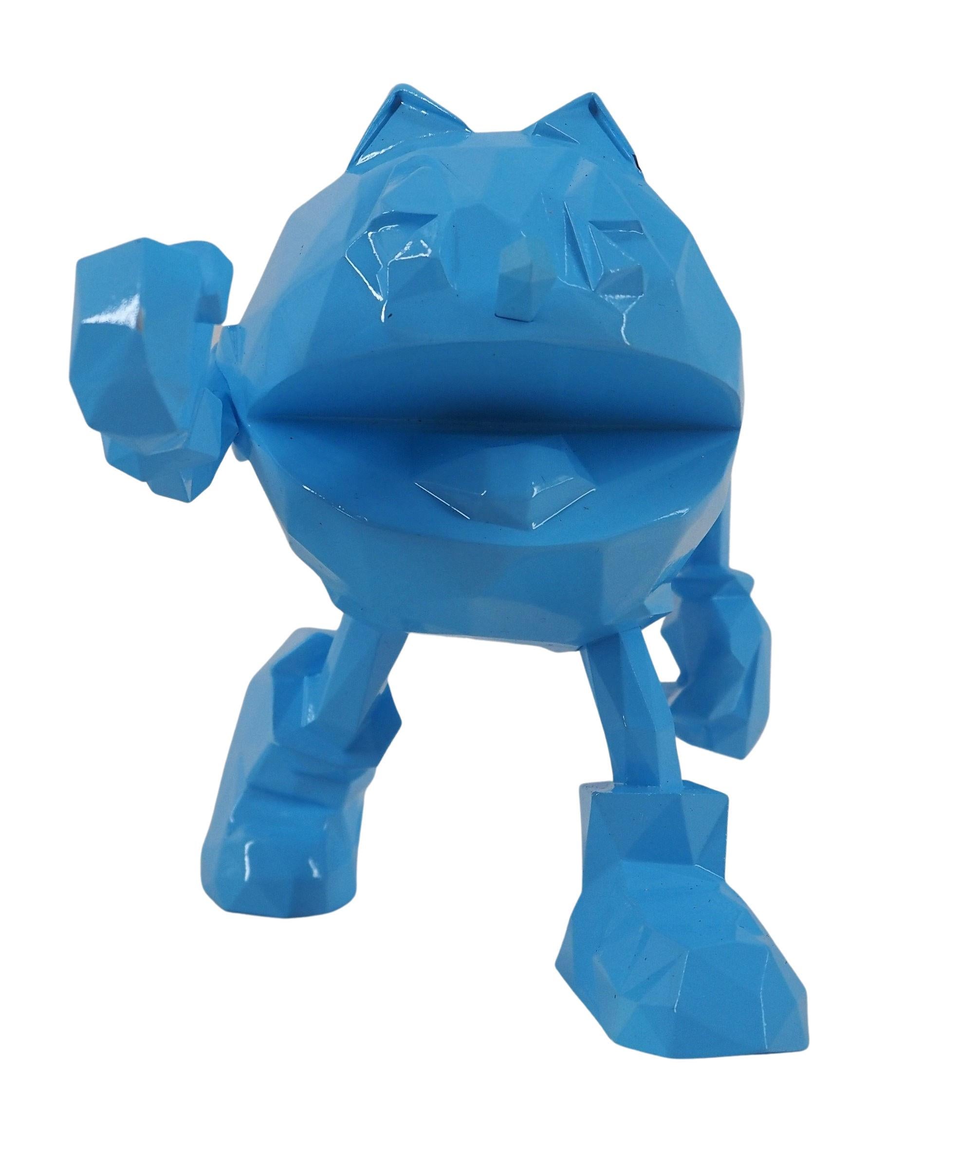 Richard Orlinski Figurative Sculpture - Pac-Man (Blue edition) - Mini Sculpture 