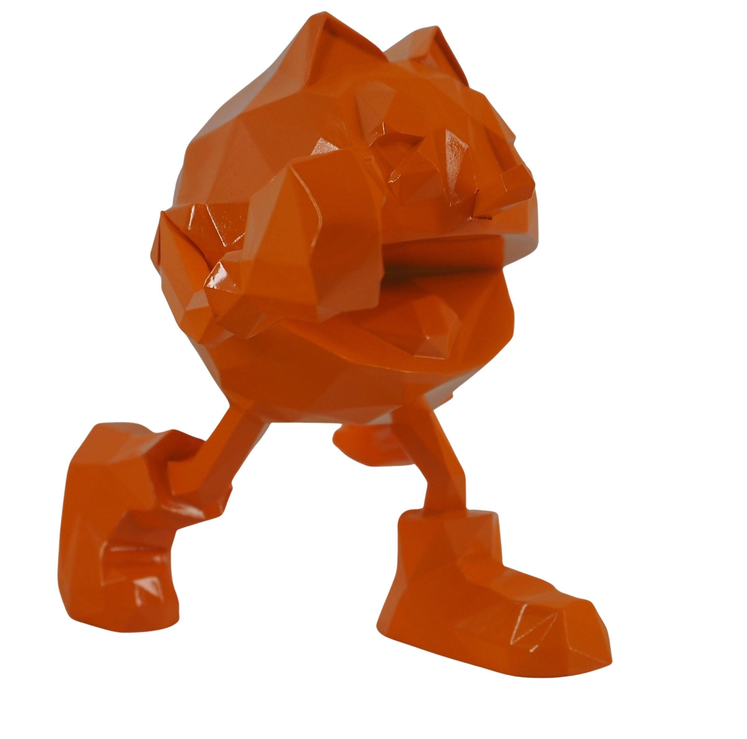 Pac-Man (édition orange) - Mini sculpture - Moderne Sculpture par Richard Orlinski