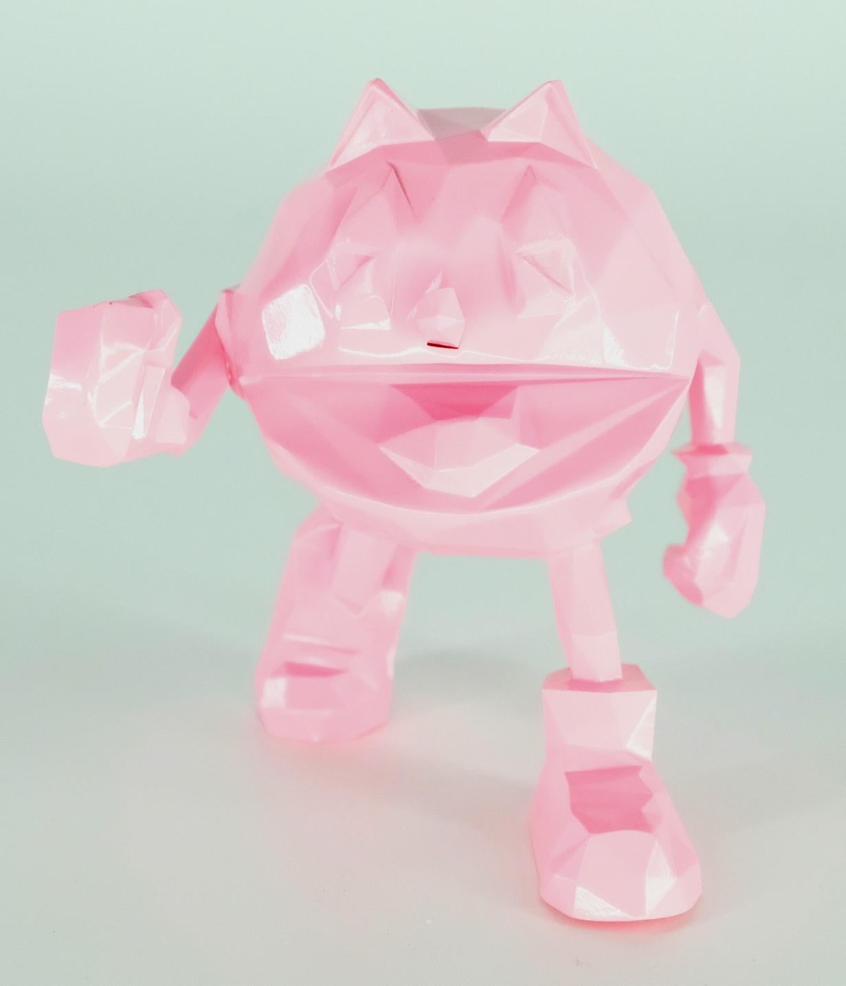 Richard Orlinski Figurative Sculpture - Pac-Man (Pink edition) - Mini Sculpture 