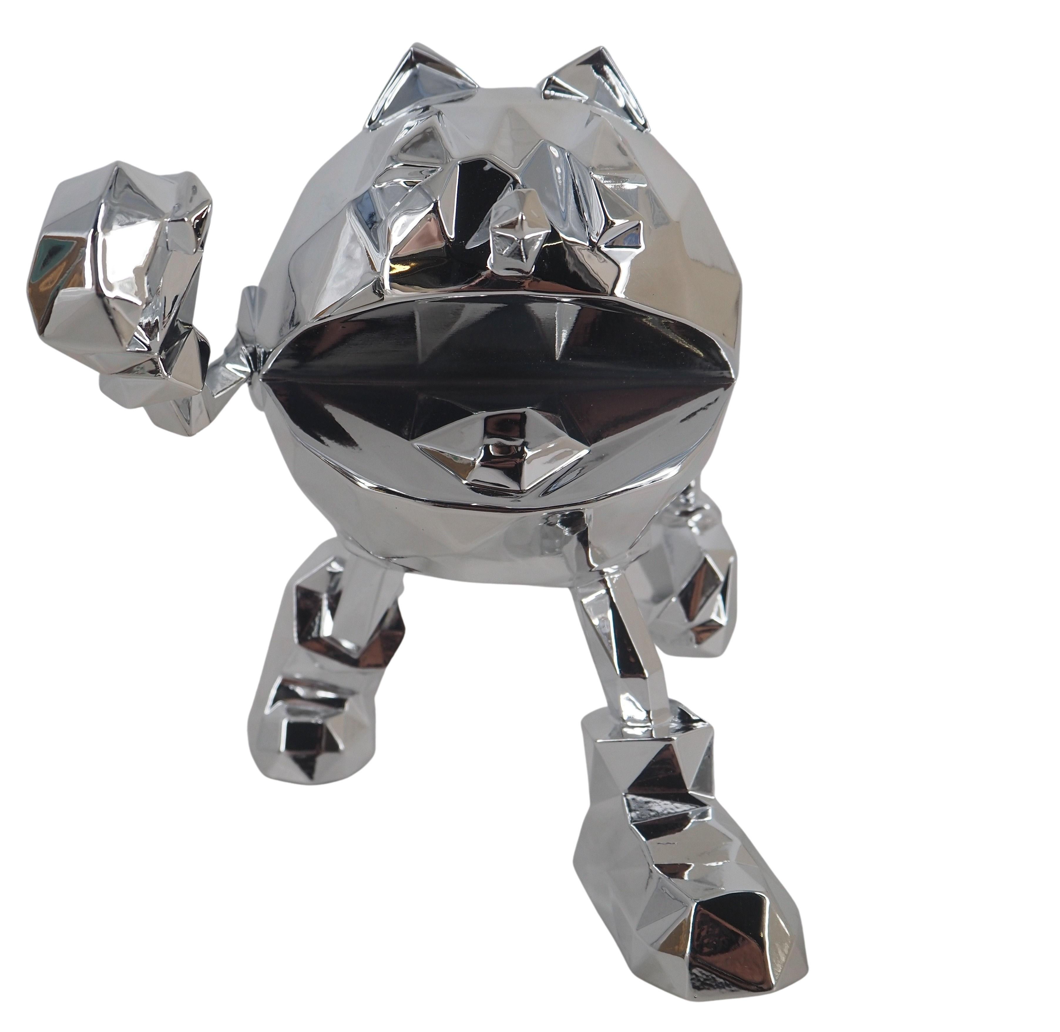 Richard Orlinski Figurative Sculpture - Pac-Man (Silver edition) - Sculpture 