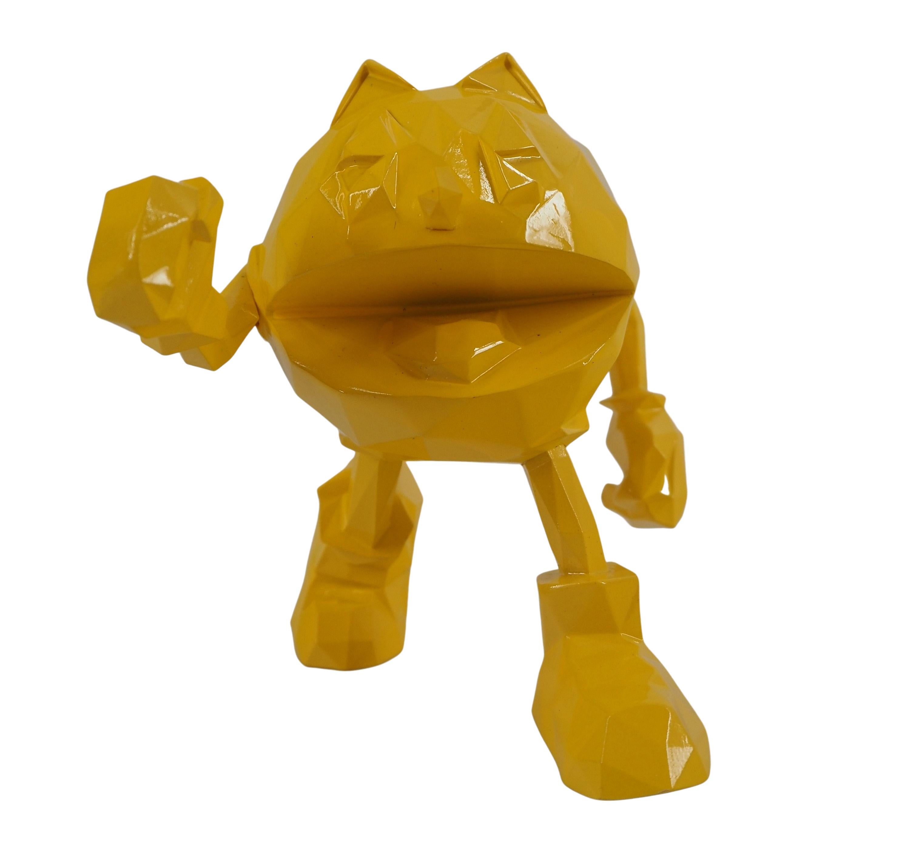 Richard Orlinski Figurative Sculpture - Pac-Man (Yellow edition) - Mini Sculpture 