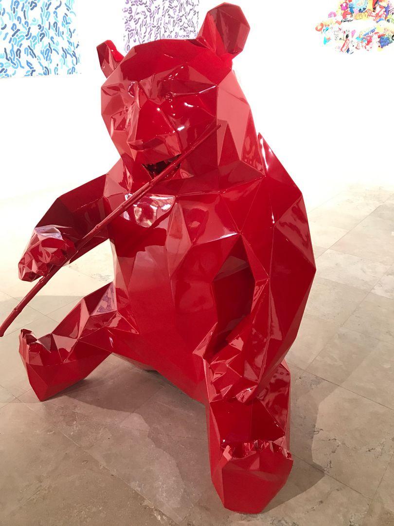 Panda - 130 cm Rouge Orlinski 6/8 - Sculpture de Richard Orlinski