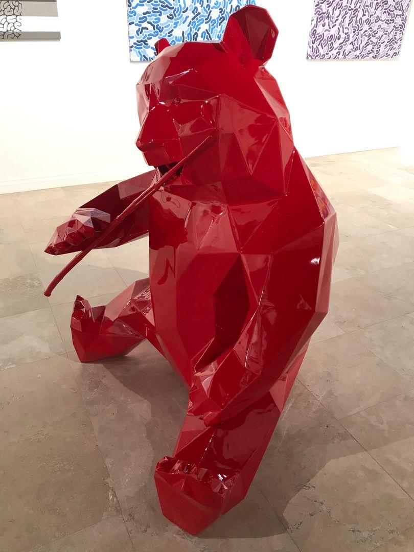 Panda - 130 cm Rouge Orlinski 6/8 - Contemporary Sculpture by Richard Orlinski