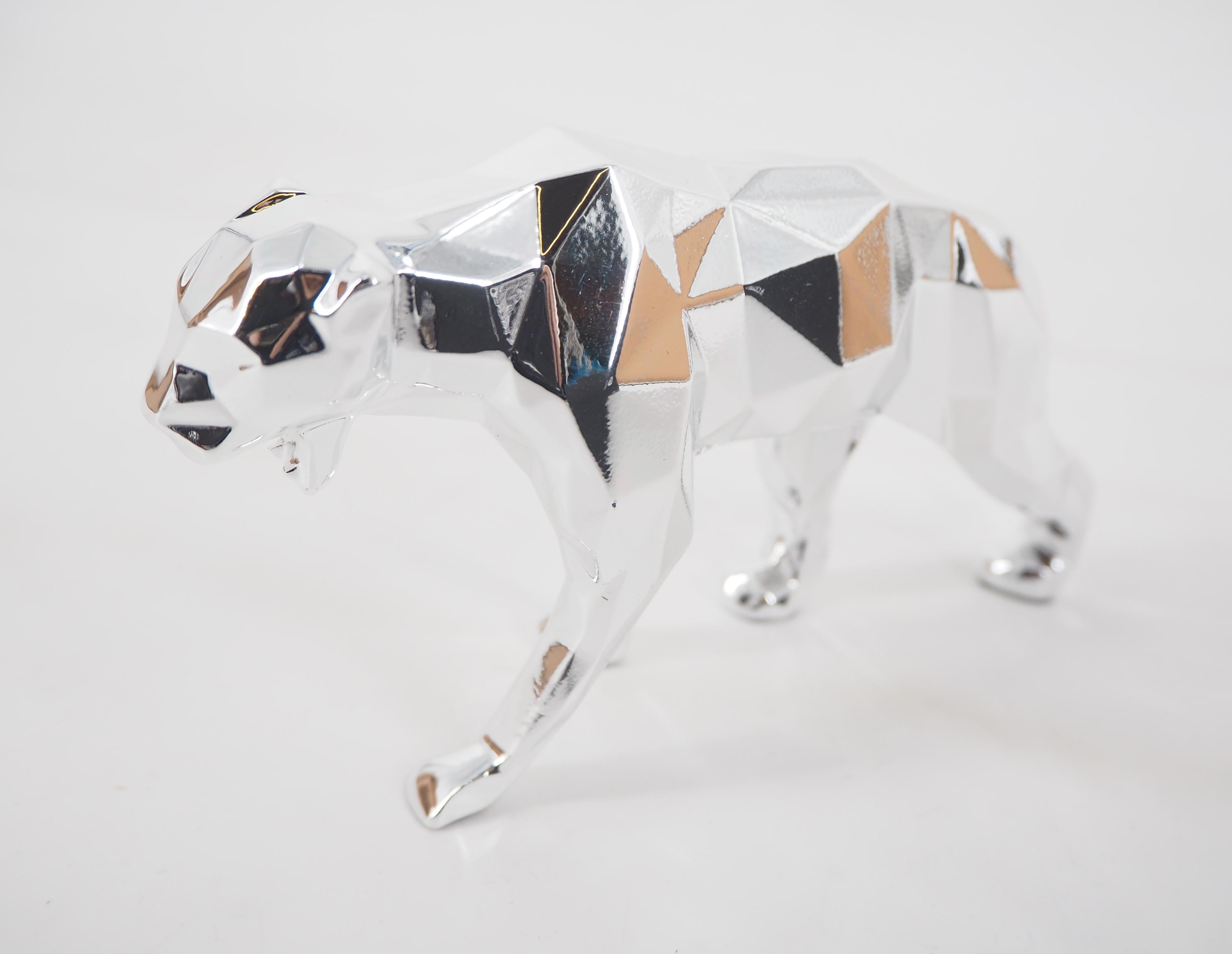 Panther Spirit (Silver edition) - Sculpture - Gray Figurative Sculpture by Richard Orlinski