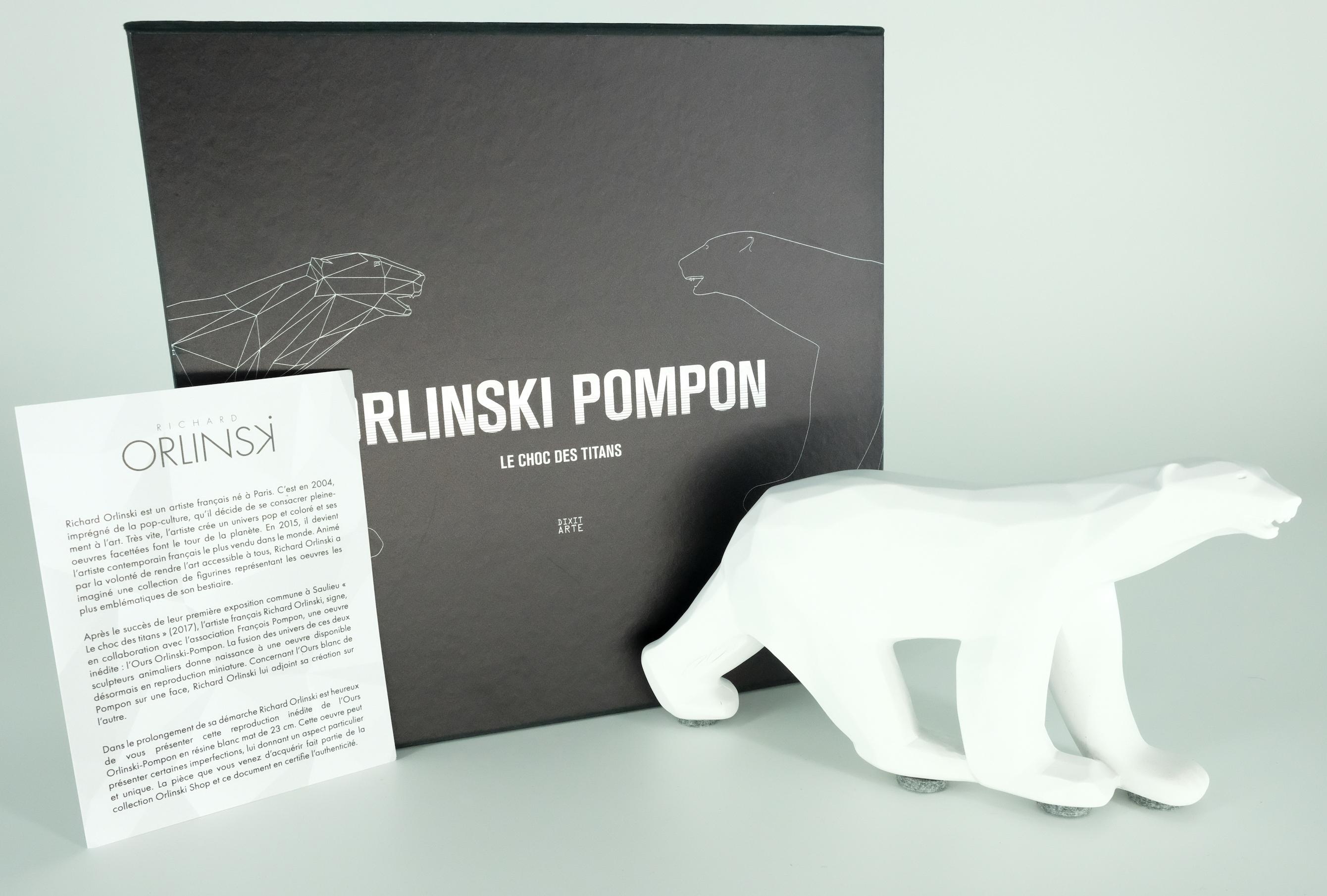 Richard ORLINSKI
Pompon Bear : Ours Pompon (White Edition)

Sculpture in resin
Matt White
About 23 x 12 x 4.5 cm (c. 9 x 4.7 x 1.6 in)
Presented in original box with certificate

Excellent condition