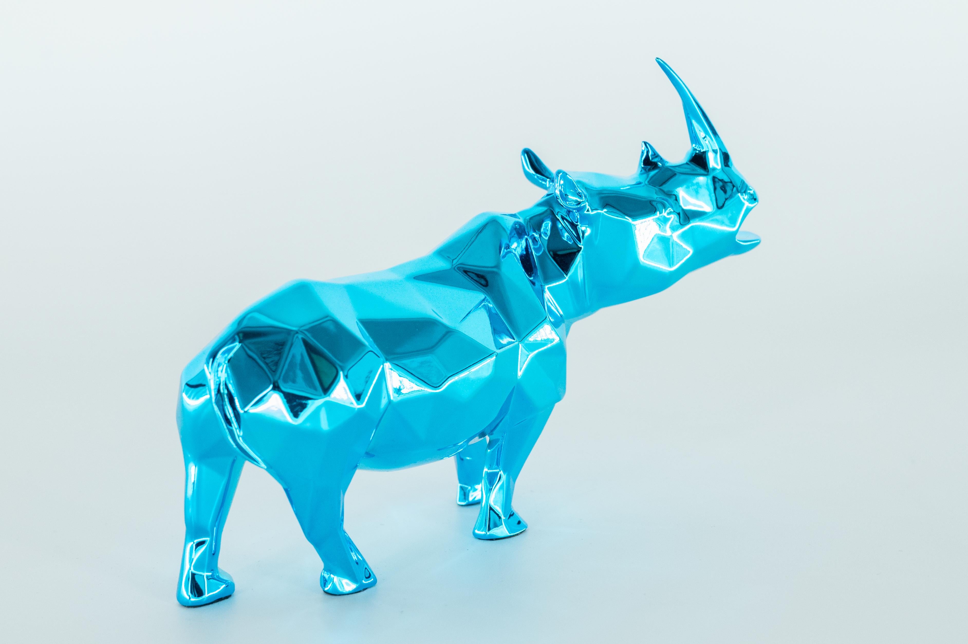 Rhino Spirit (Azur Edition) - Sculpture in original box with artist coa For Sale 2