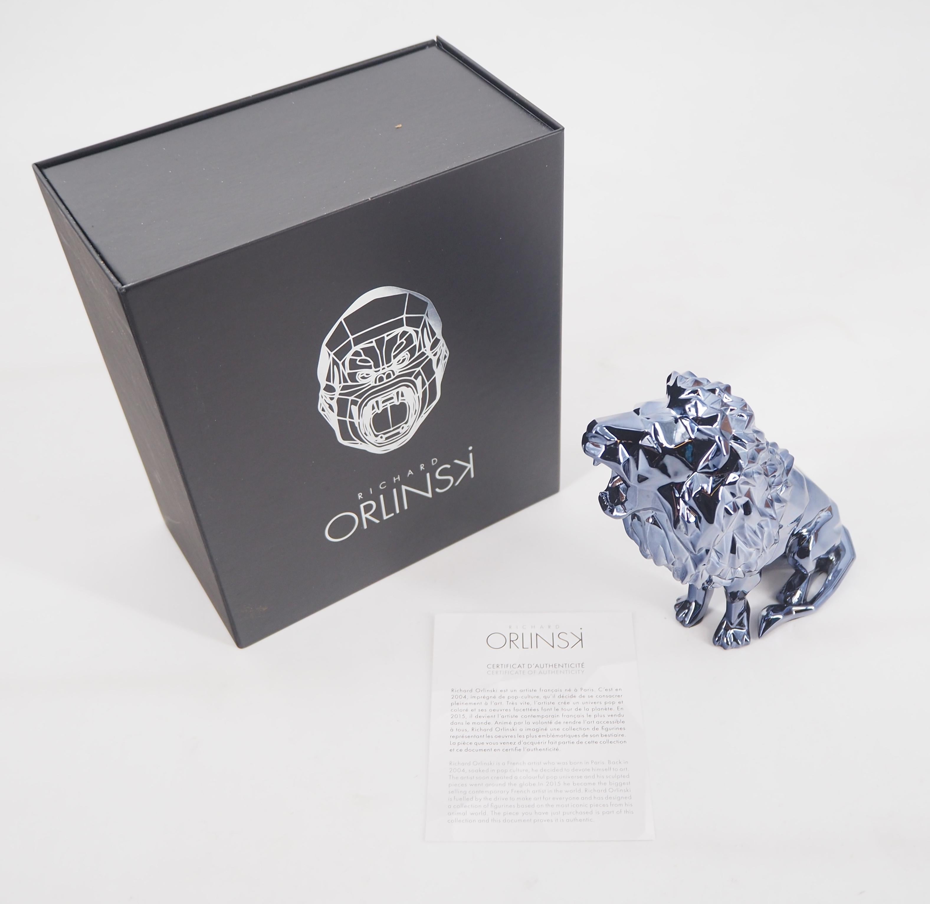 Roaring Lion Spirit (Petrol edition) - Sculpture in original box with artist coa For Sale 7
