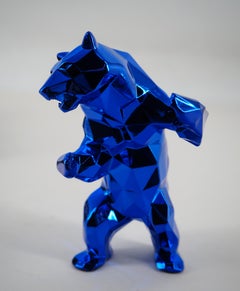 Ours debout (bleu) - Sculpture