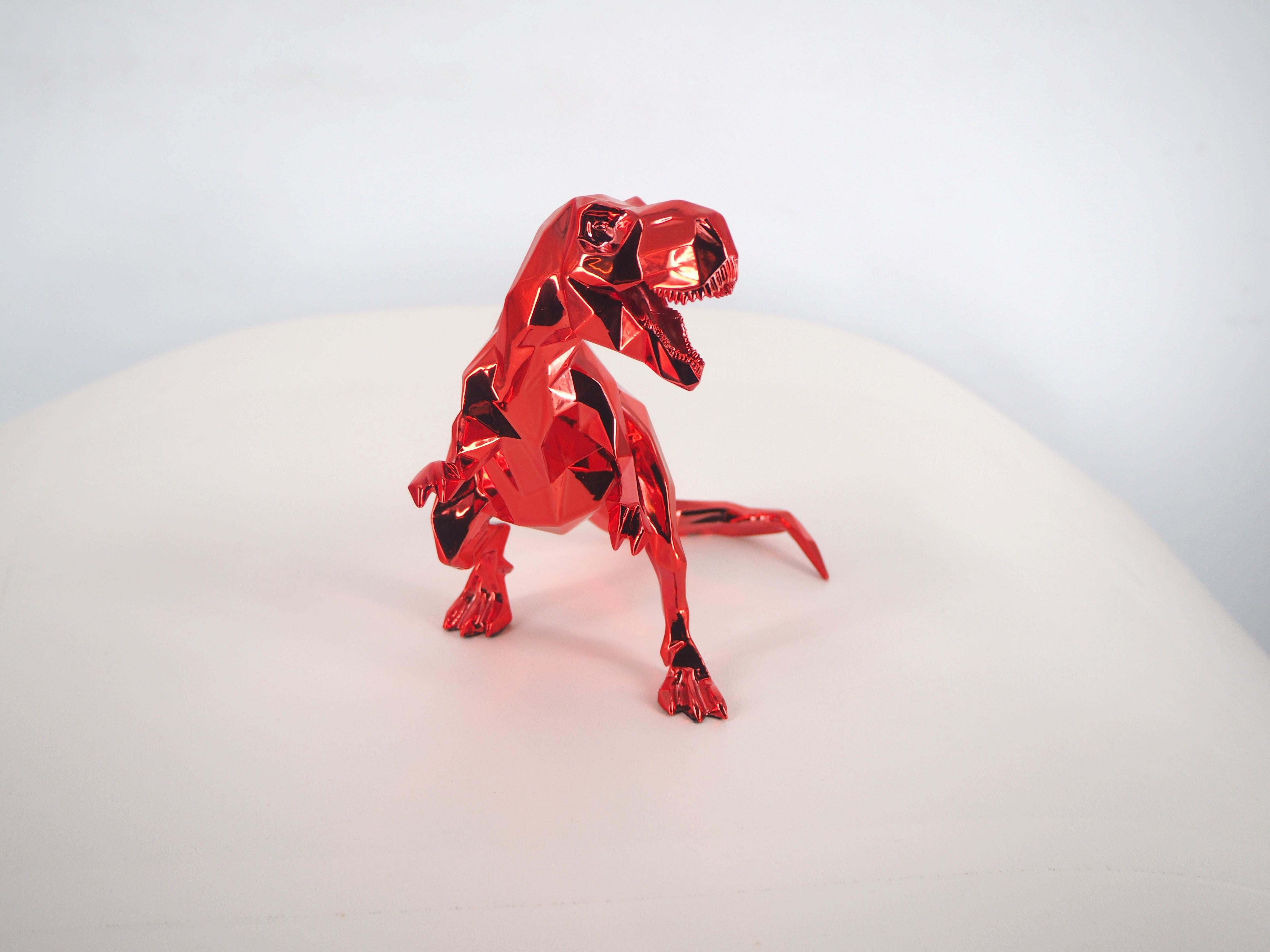 T-Rex  (Red) - Sculpture - Gray Figurative Sculpture by Richard Orlinski