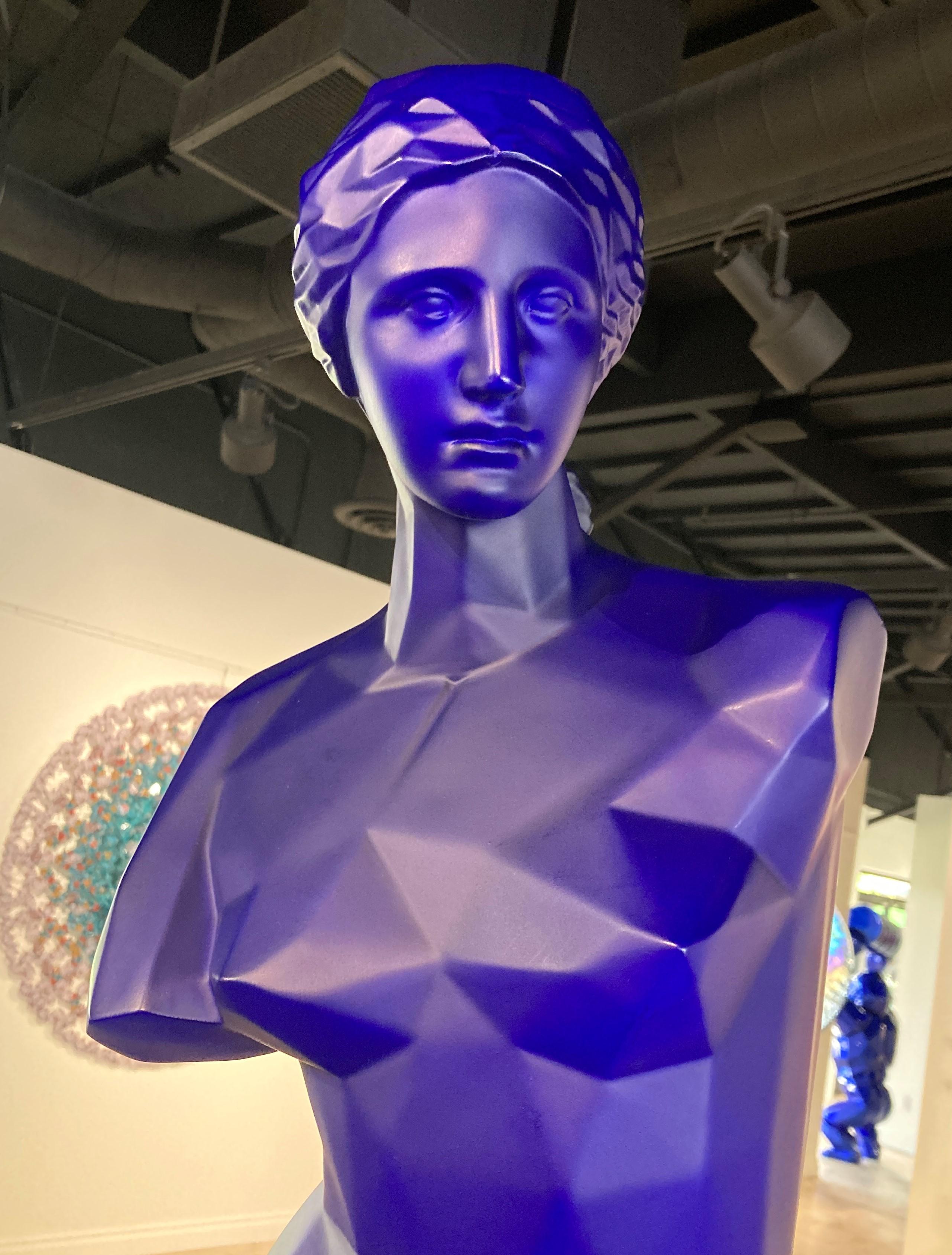 Venus Mat Blue 120cm Resin 7/8 - Sculpture by Richard Orlinski