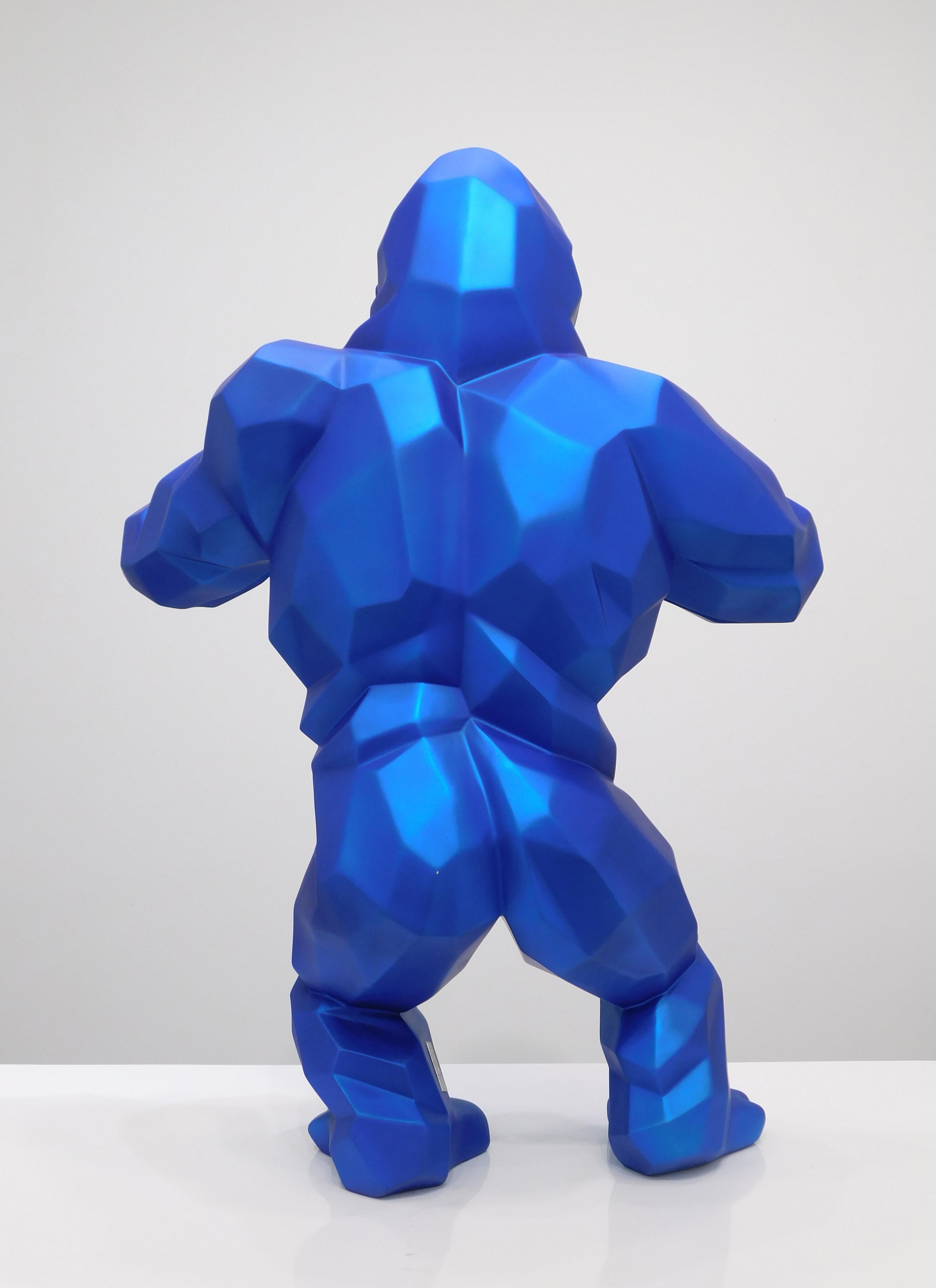 Wild Kong - Metallic Blue - Sculpture by Richard Orlinski