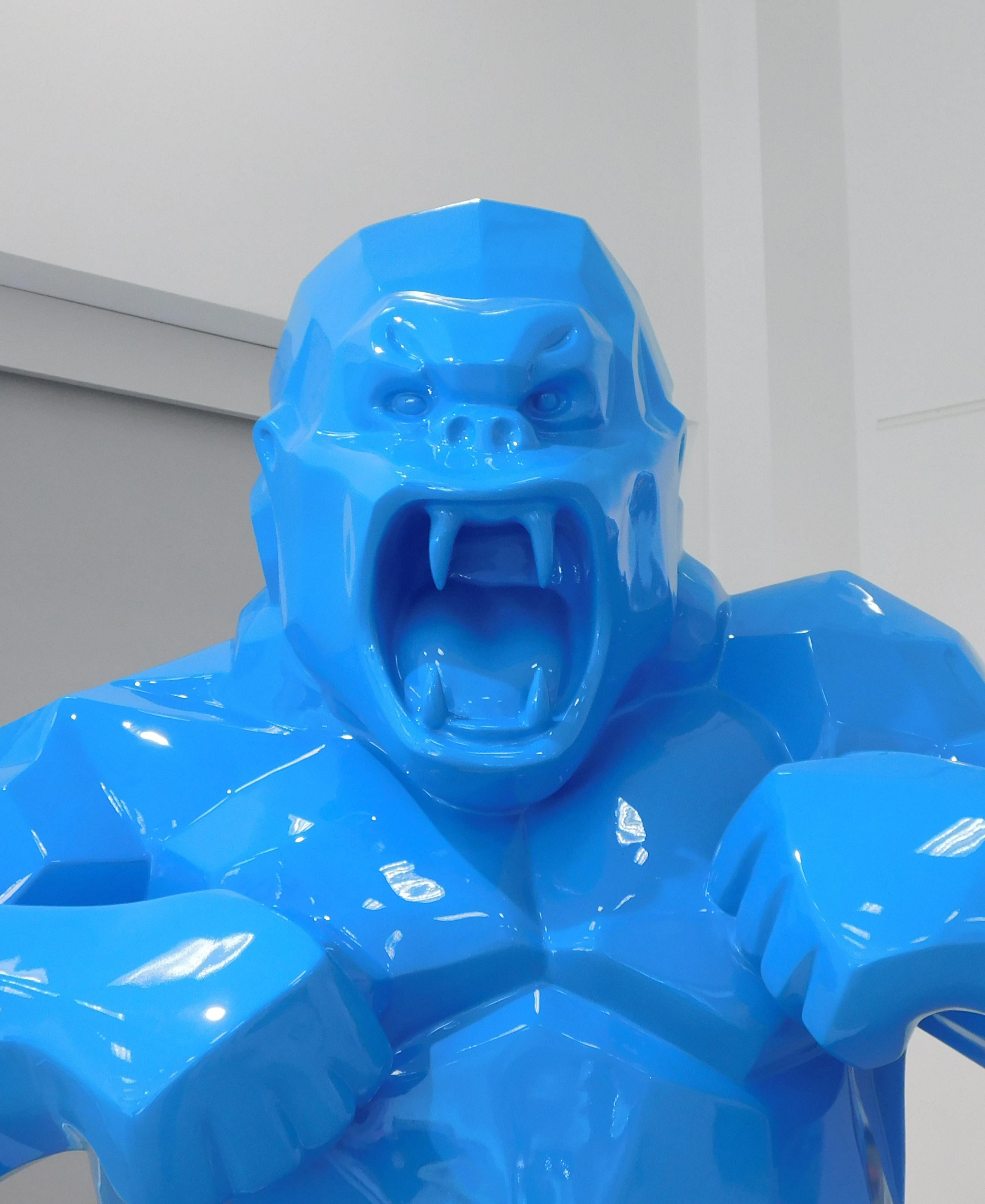 Wild Kong - Twitter Bleu - Sculpture de Richard Orlinski