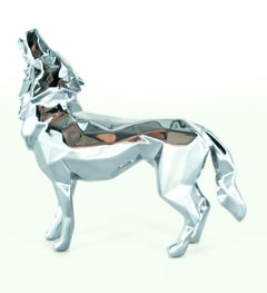 Wolf Spirit (édition gris perle) - Sculpture dans sa boîte d'origine avec manteau d'artiste