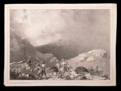 The Battle - Original lithograph by Richard Parks Bonington - Early 19th Century