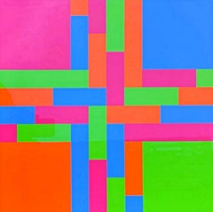 Penetration of Four Interlaced Colour Groups (Geometric Abstraction Mid Century)